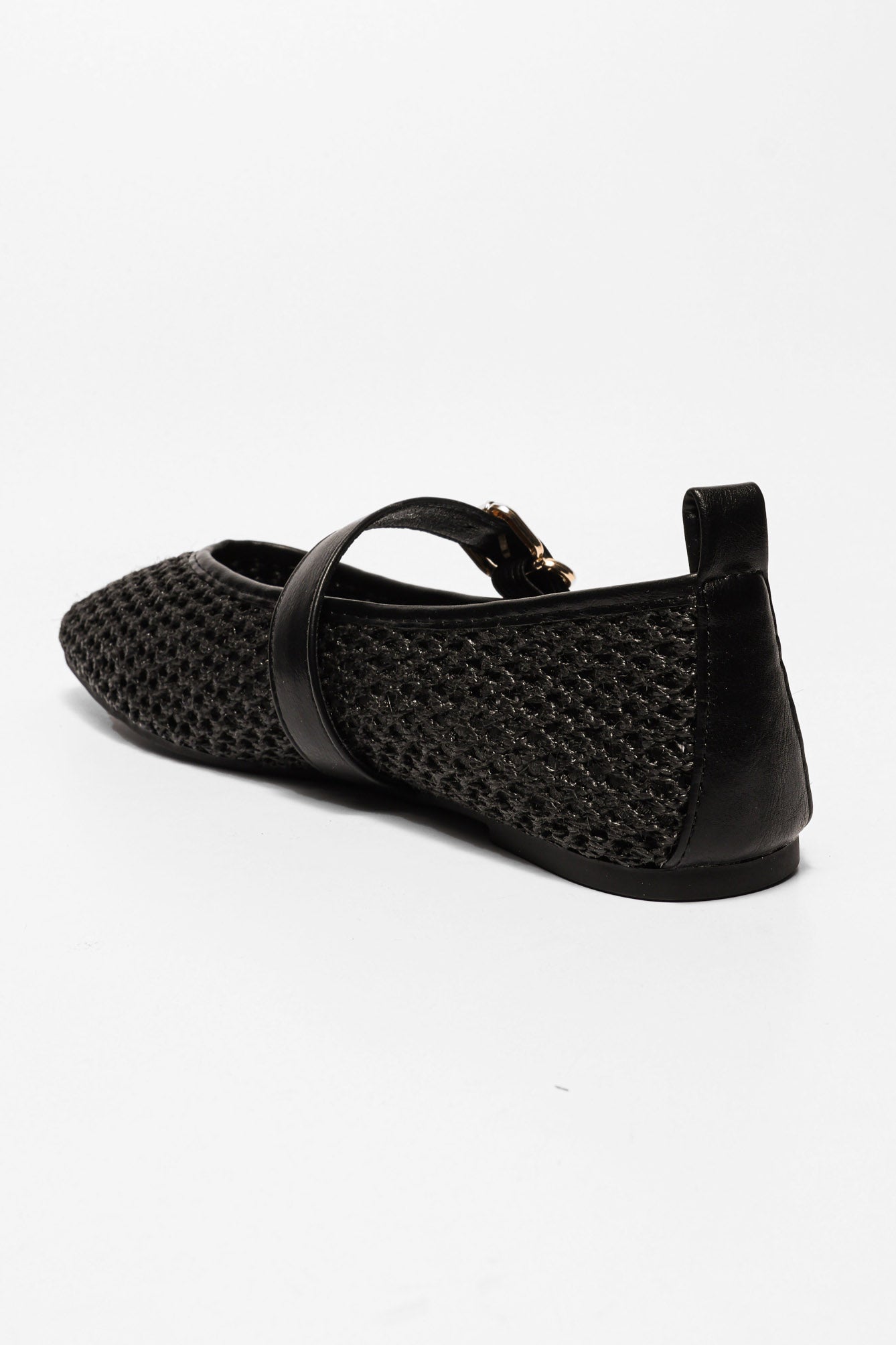 Geflochtene Mesh-Ballerinas - Black