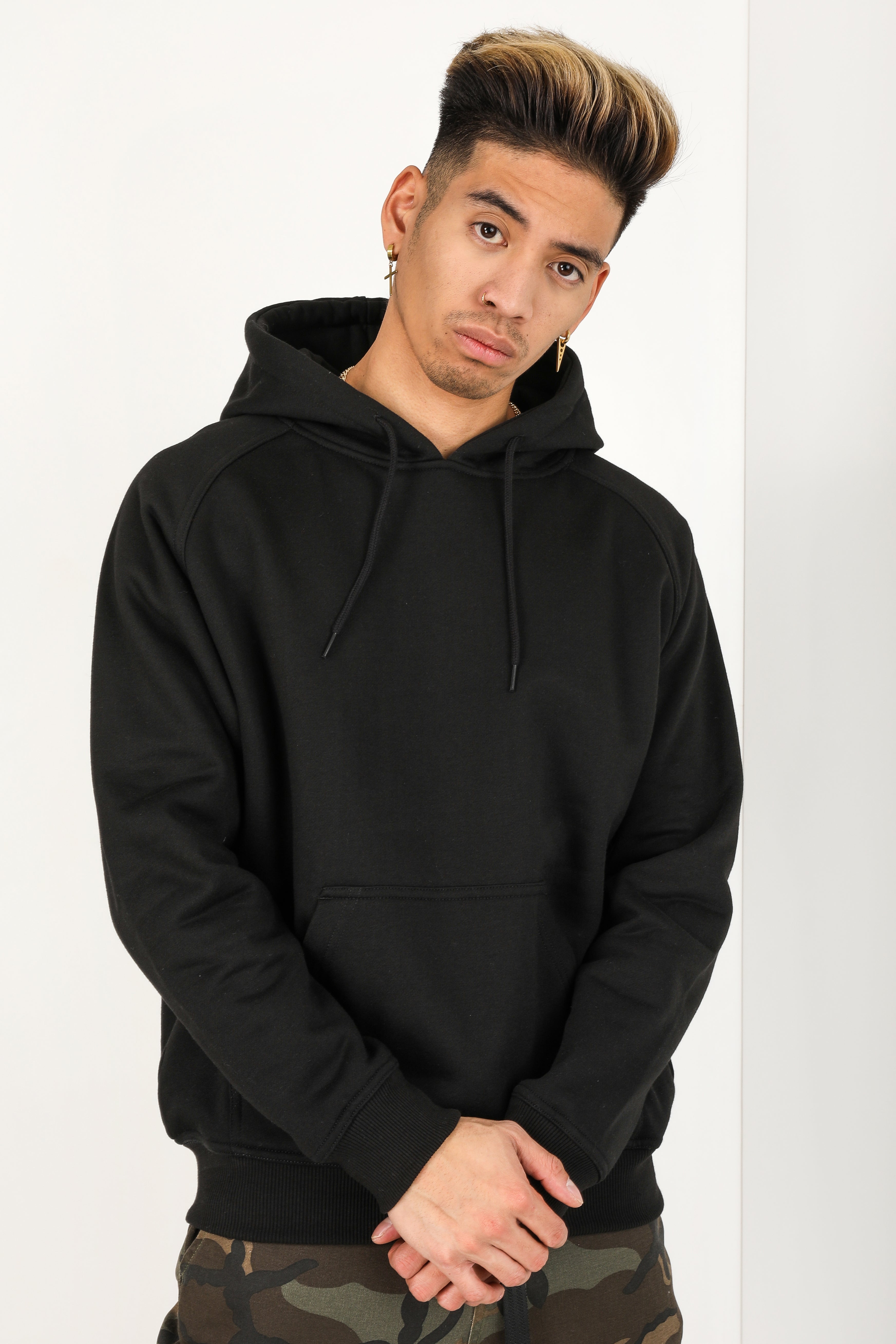 Felpa oversize con cappuccio - Nero