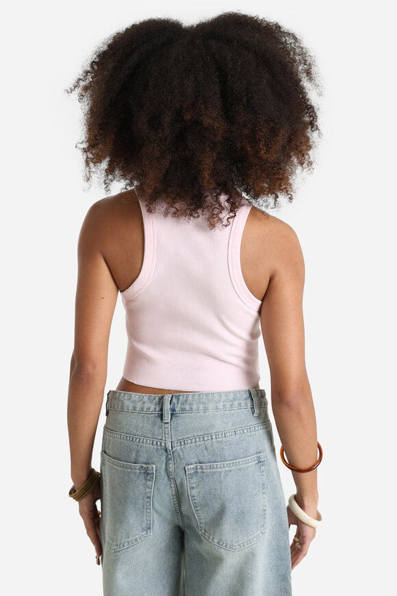 Ribbed crop tank top - Light pastel pink