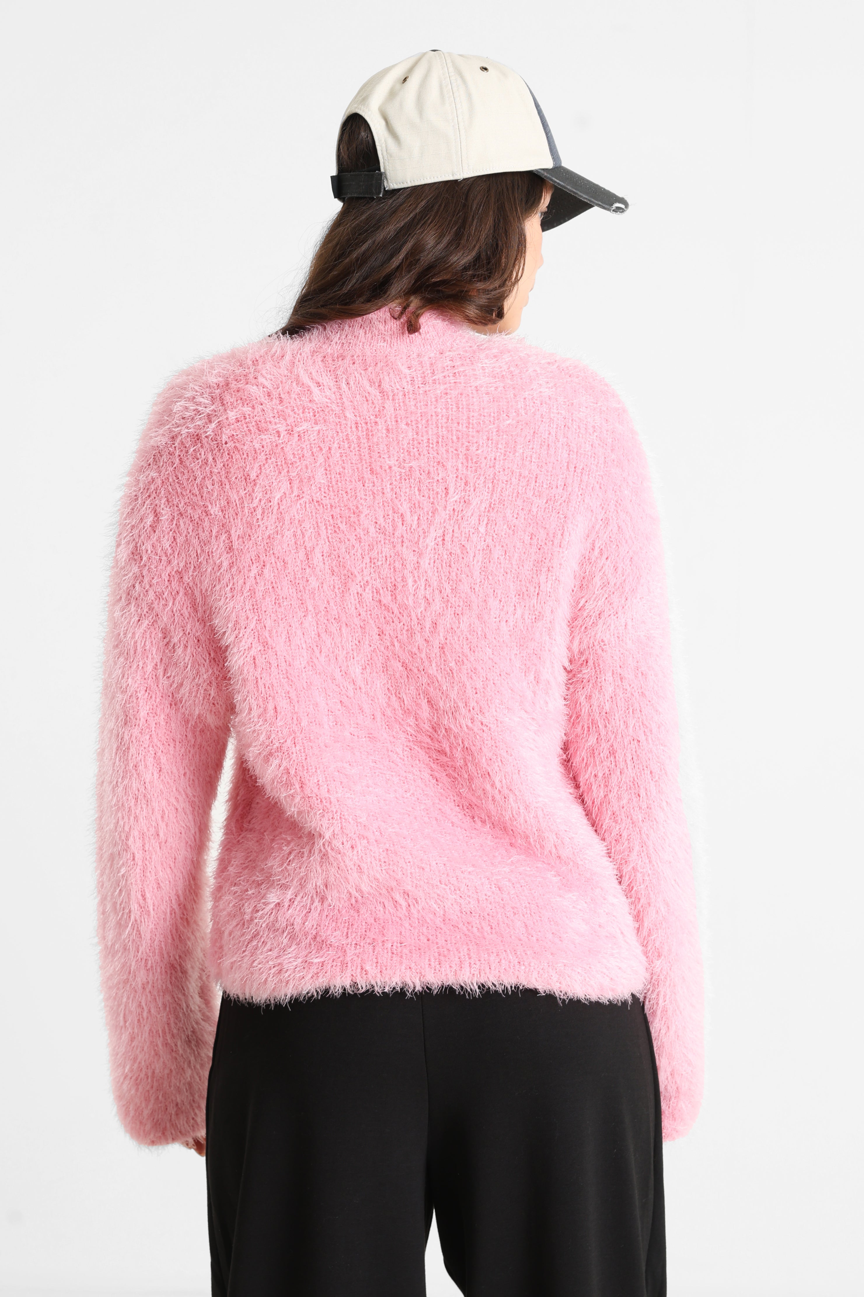 ONLLULU Hairy knitted sweater - Sea Pink