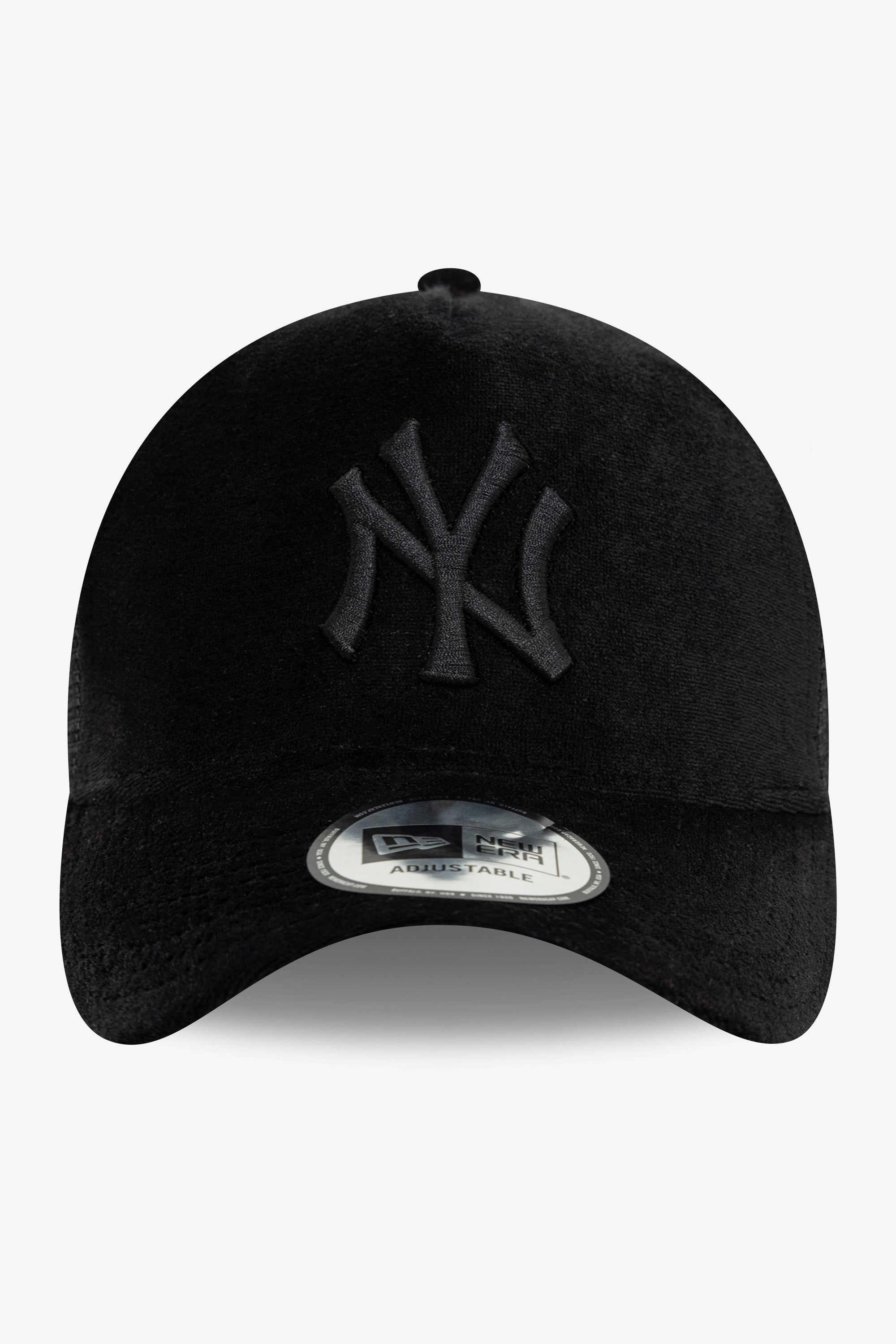 Casquette trucker en velours / snapback - Black