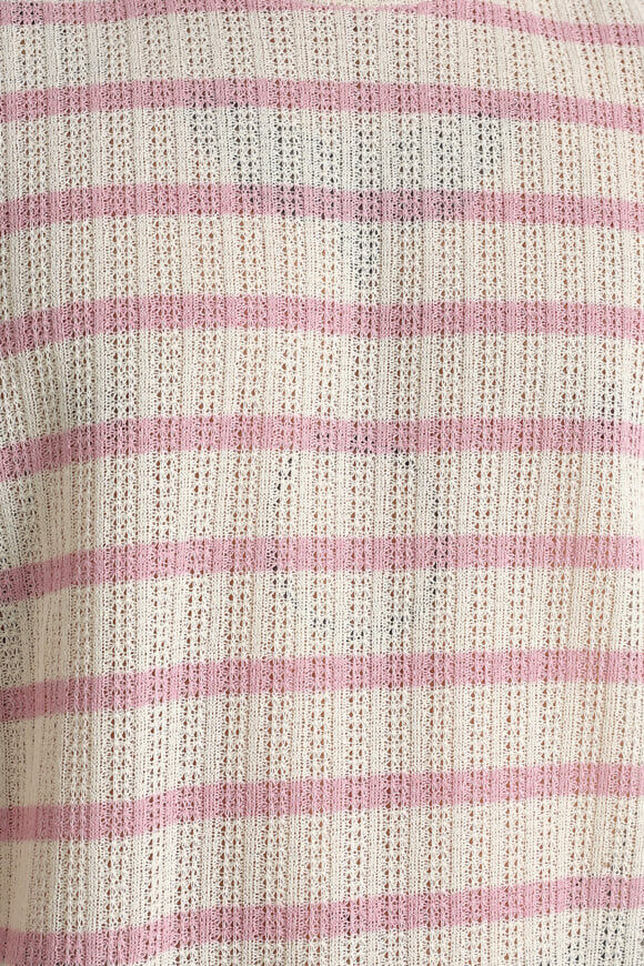 T-shirt all'uncinetto - crema + rosa