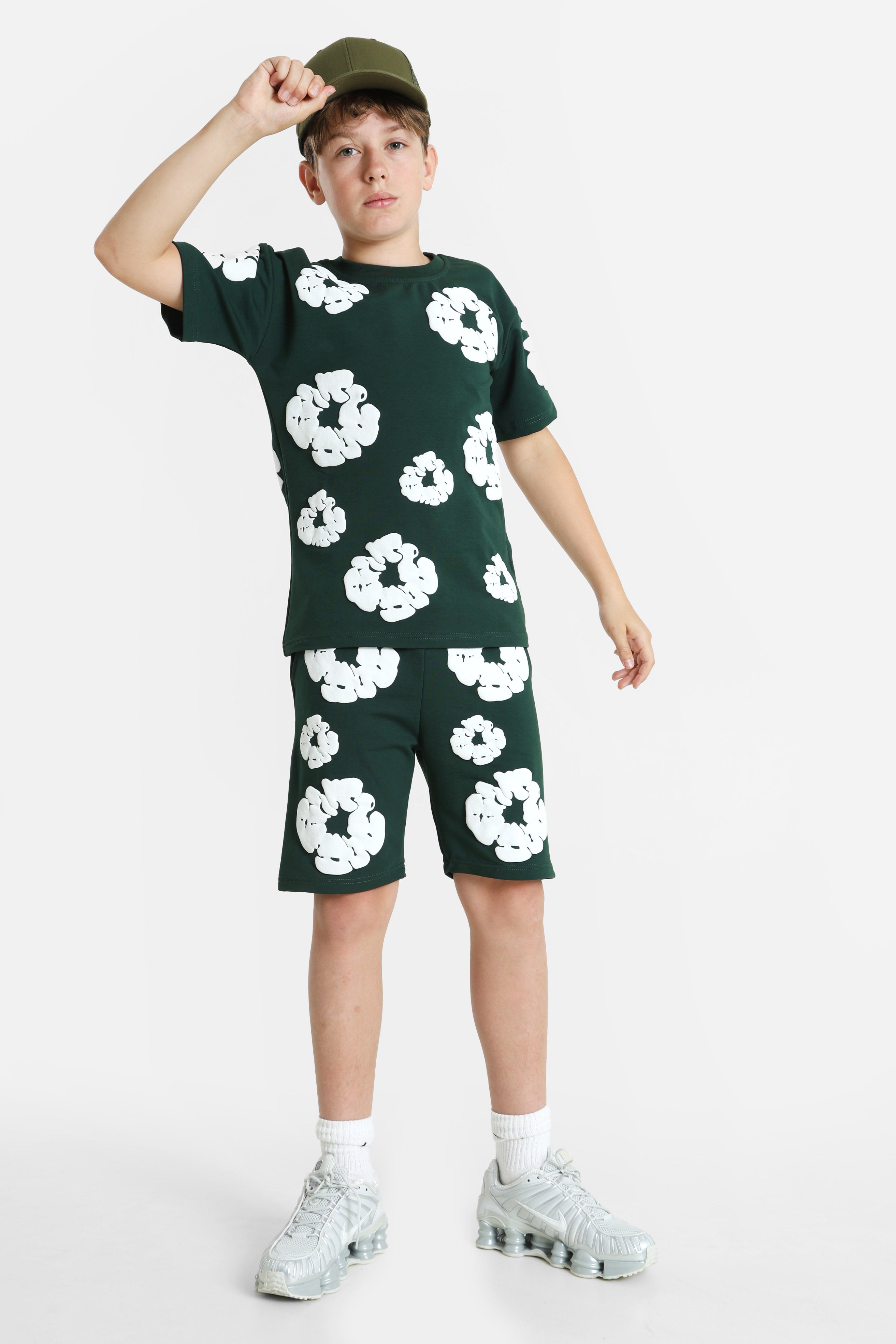 T-Shirt - Forest Green + White