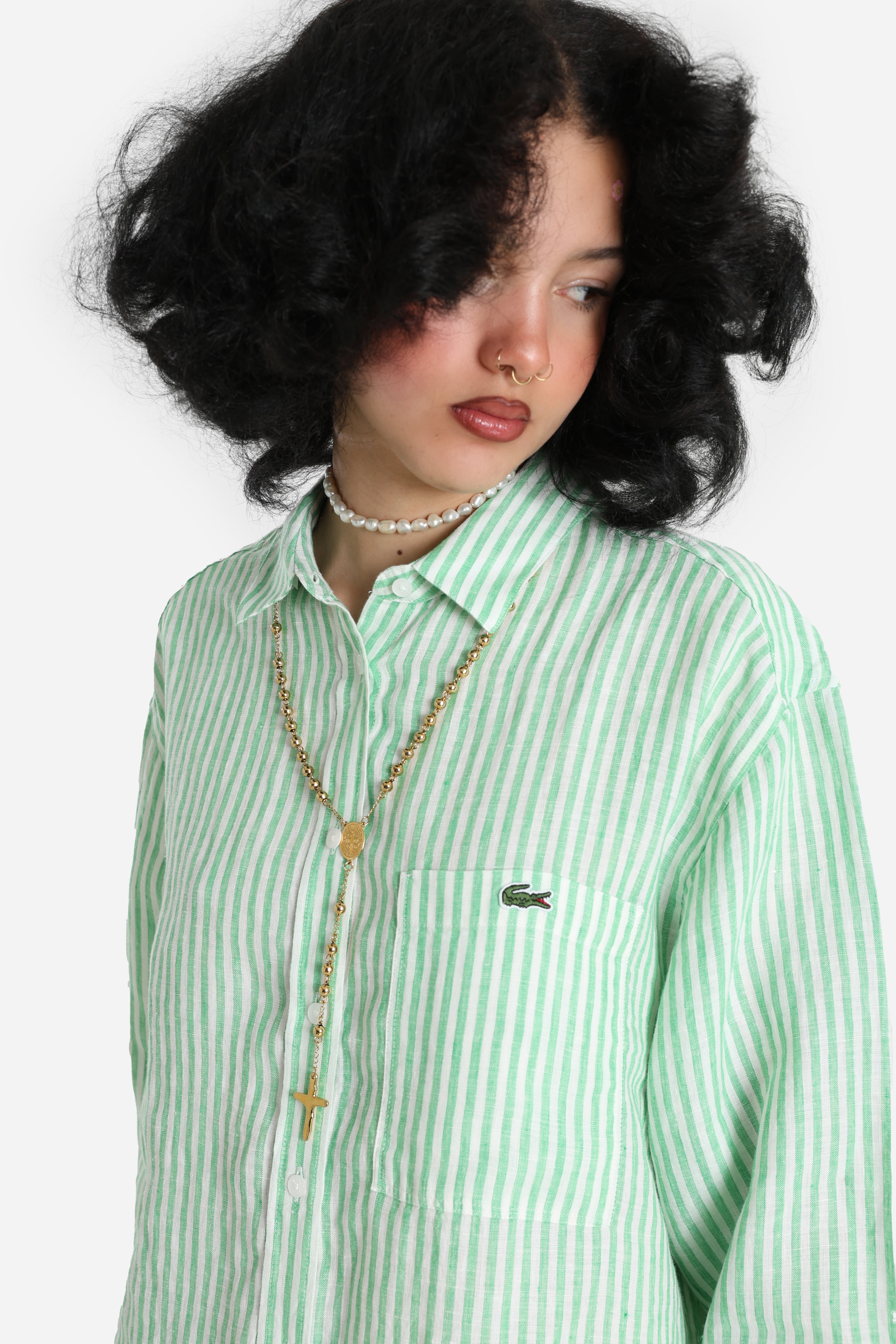 Oversize Leinenhemd - White + Peppermint