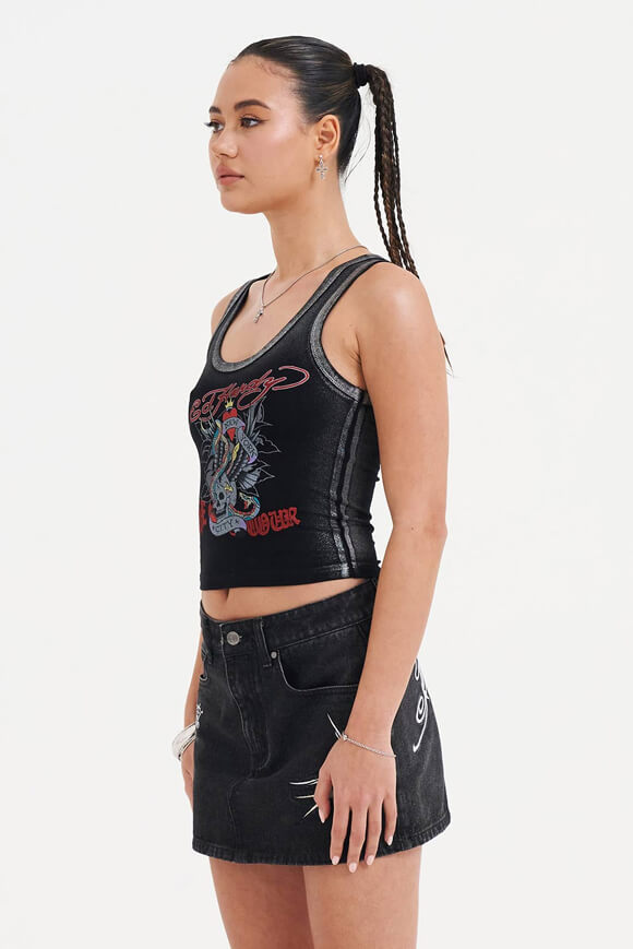NYC Skull Crop Tanktop - Black