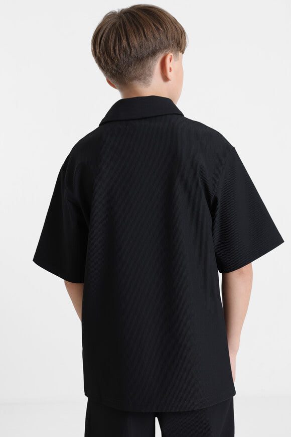 Shirt in structured fabric - Black