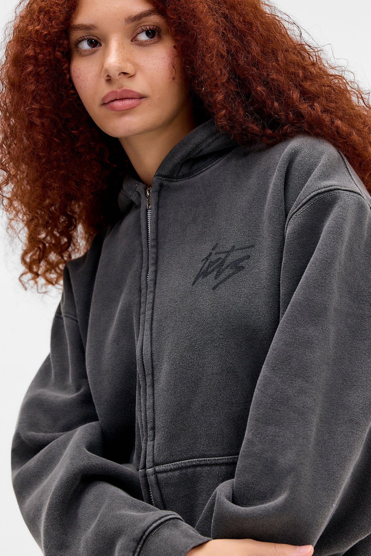Oversize Kapuzensweatjacke - Dark Grey