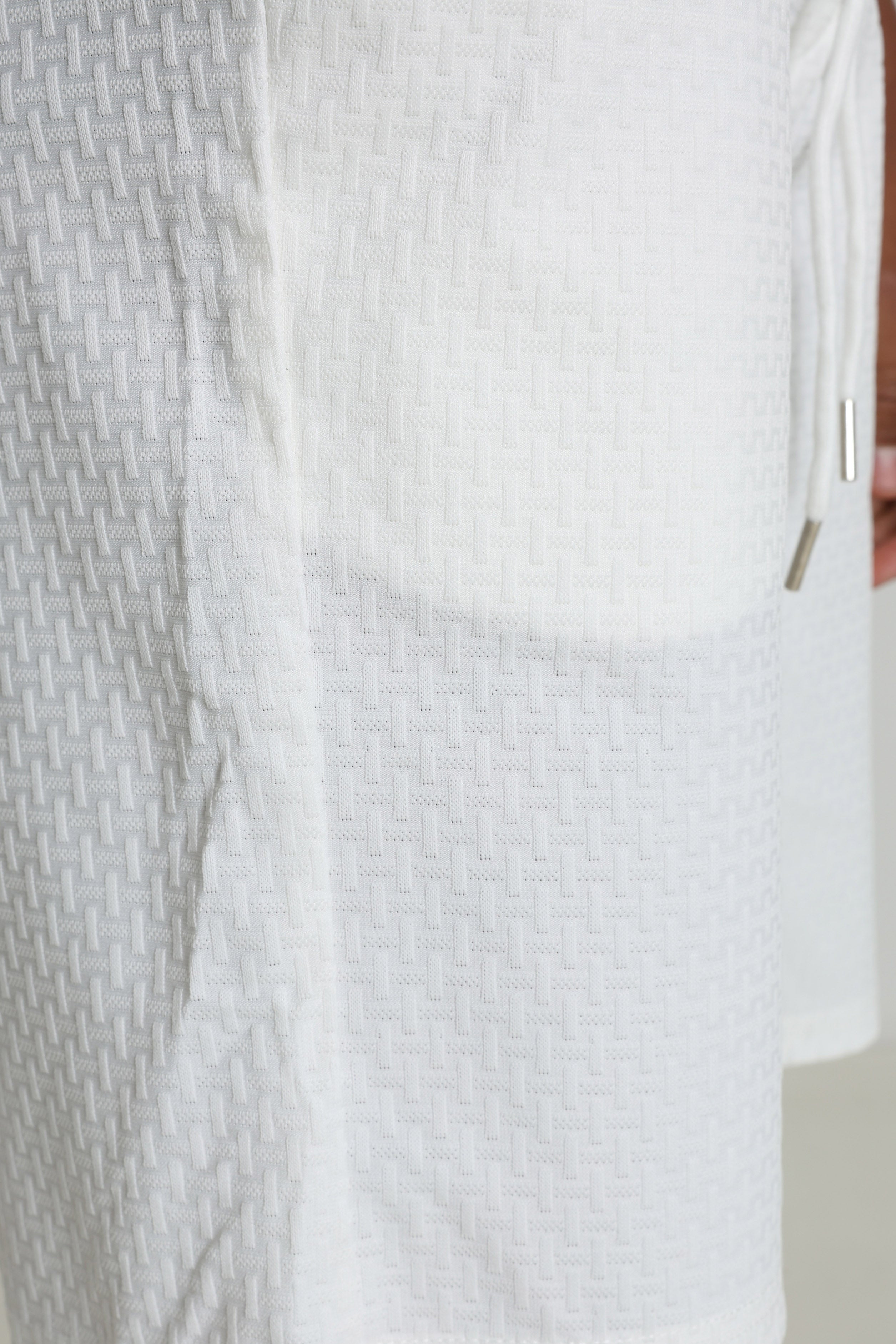 Strukturierte Stoffshorts - Offwhite