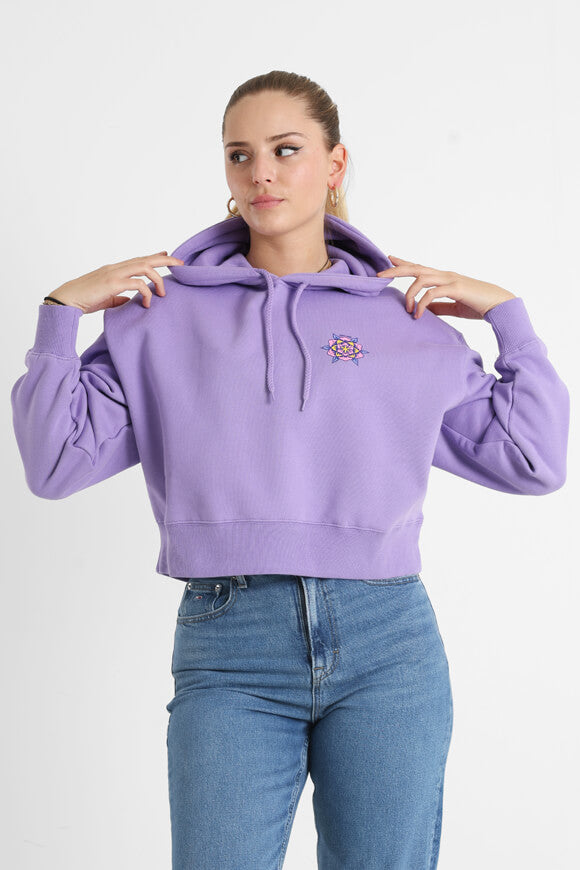 Heart sweatshirt court à capuchon - Meta Mauve