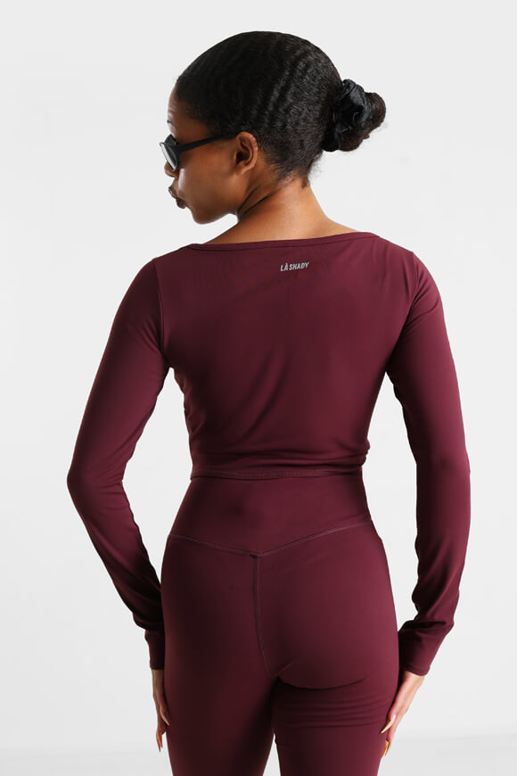T-shirt à manches longues Crop - Bordeaux