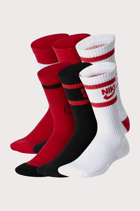 Pack of six socks - Red + Black White
