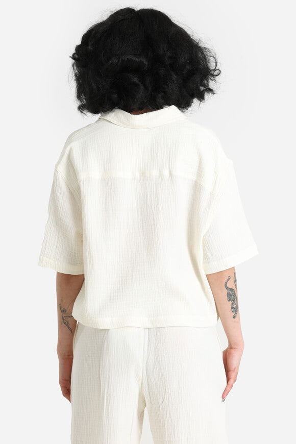 Musselin Crop Hemd - Ecru