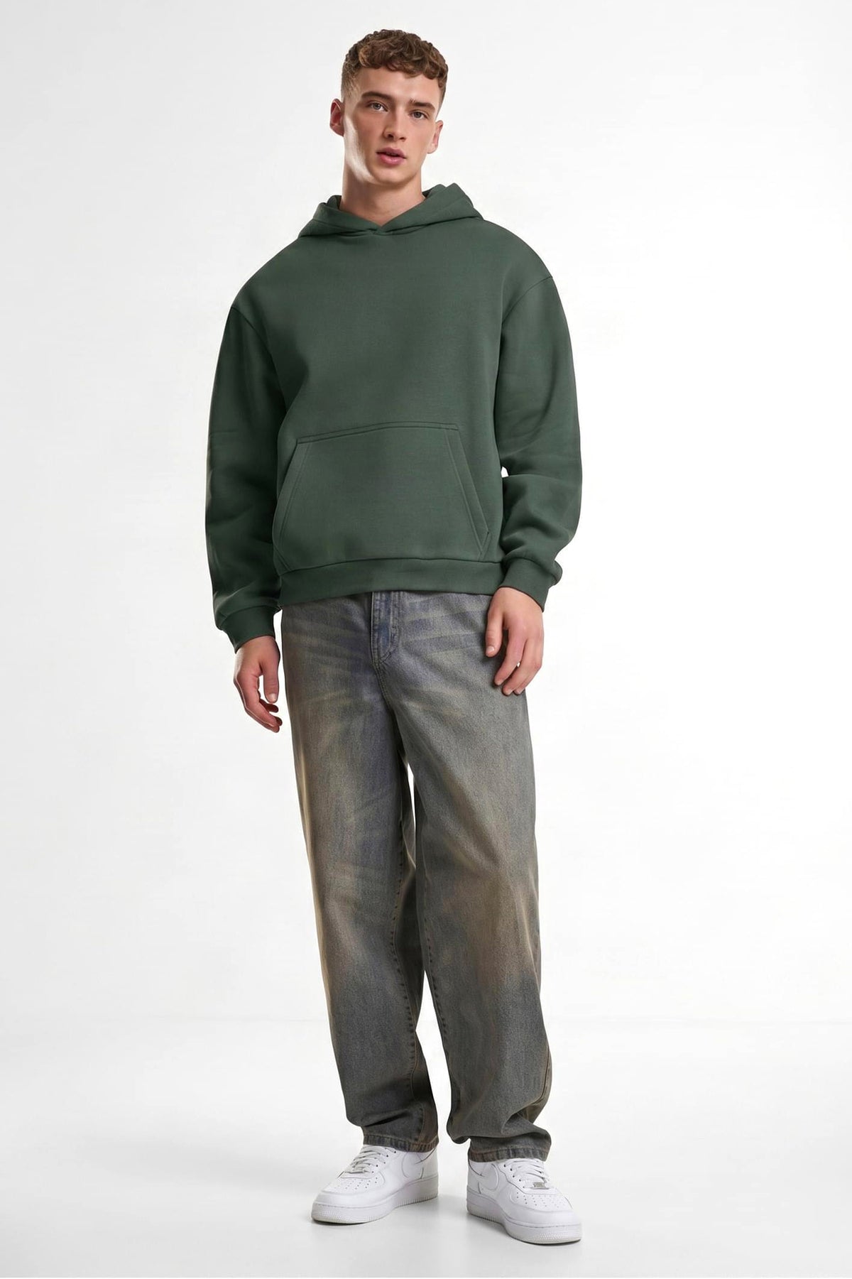 Fluffy Kapuzensweatshirt - Forest