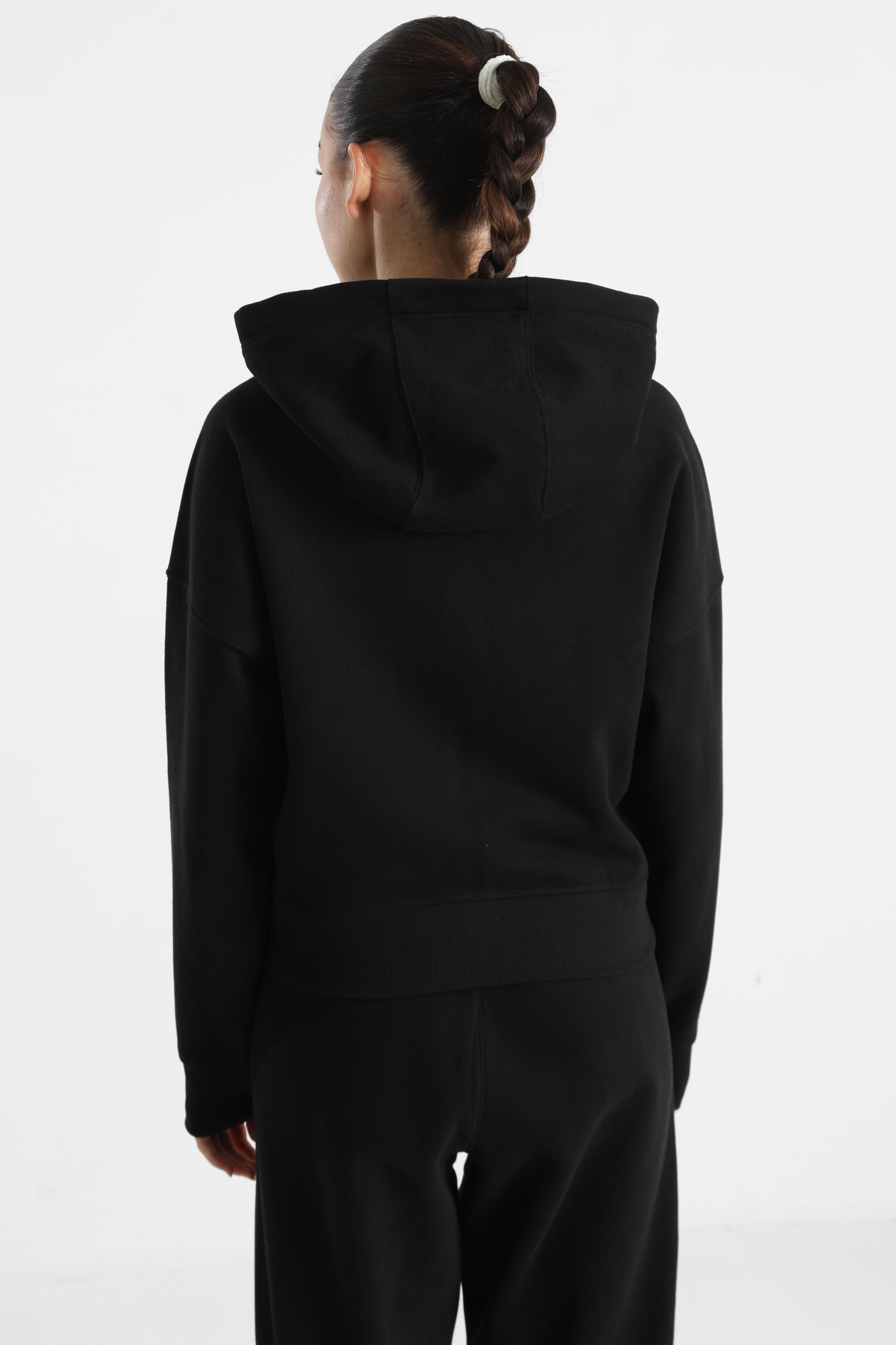 Kapuzensweatjacke - Black