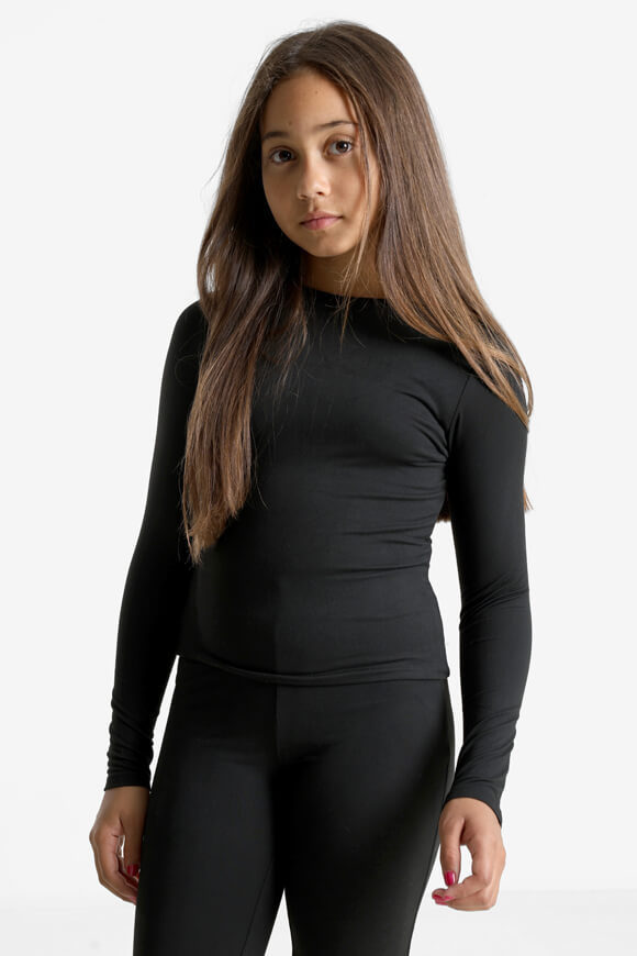 Crop Langarmshirt - Schwarz