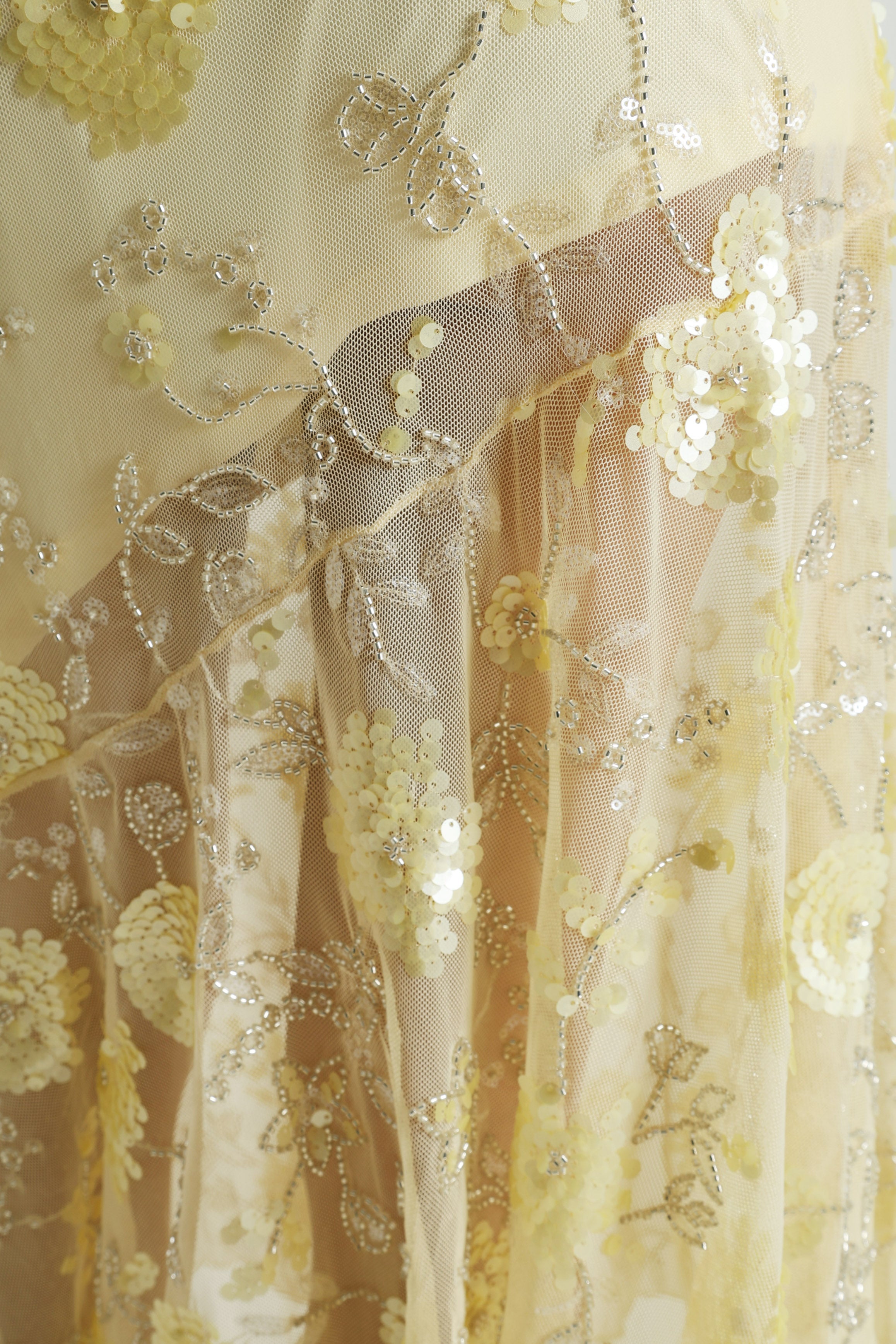 Midikleid mit Strass - Hellgelb