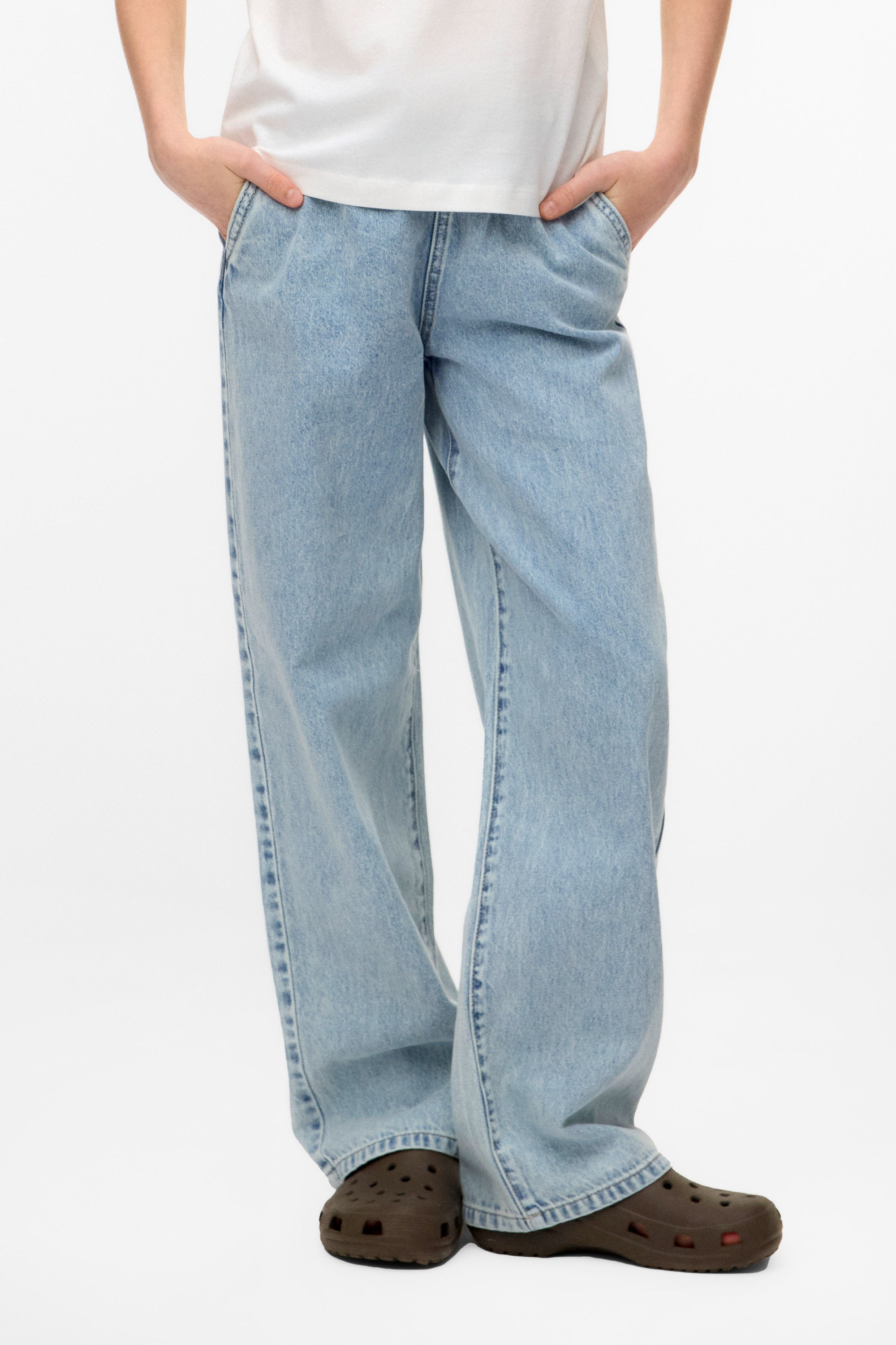 VMVALERIA Wide Leg Jeans - Light Blue Denim