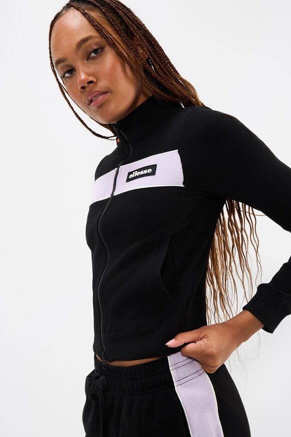 Snowmass Crop Sweatjacke - Black + Lilac