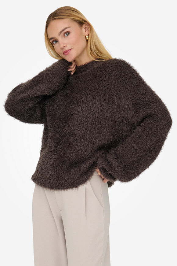 ONLLULU Maglia pelosa - Marrone foca