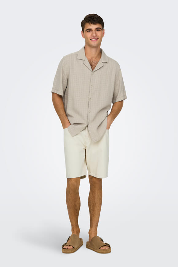 ONSLATHAM linen shirt - Silver Lining