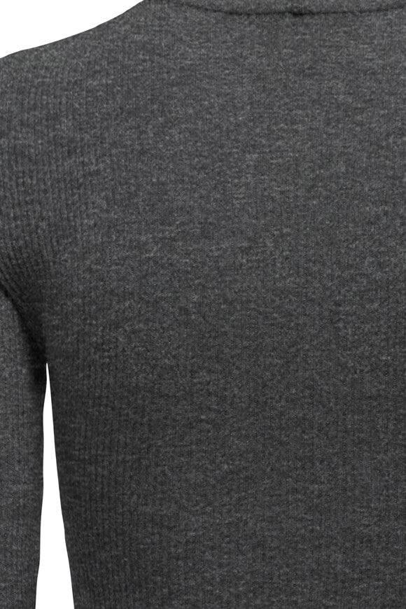 T-shirt à manches longues côtelé Sillie - Dark Grey Melange