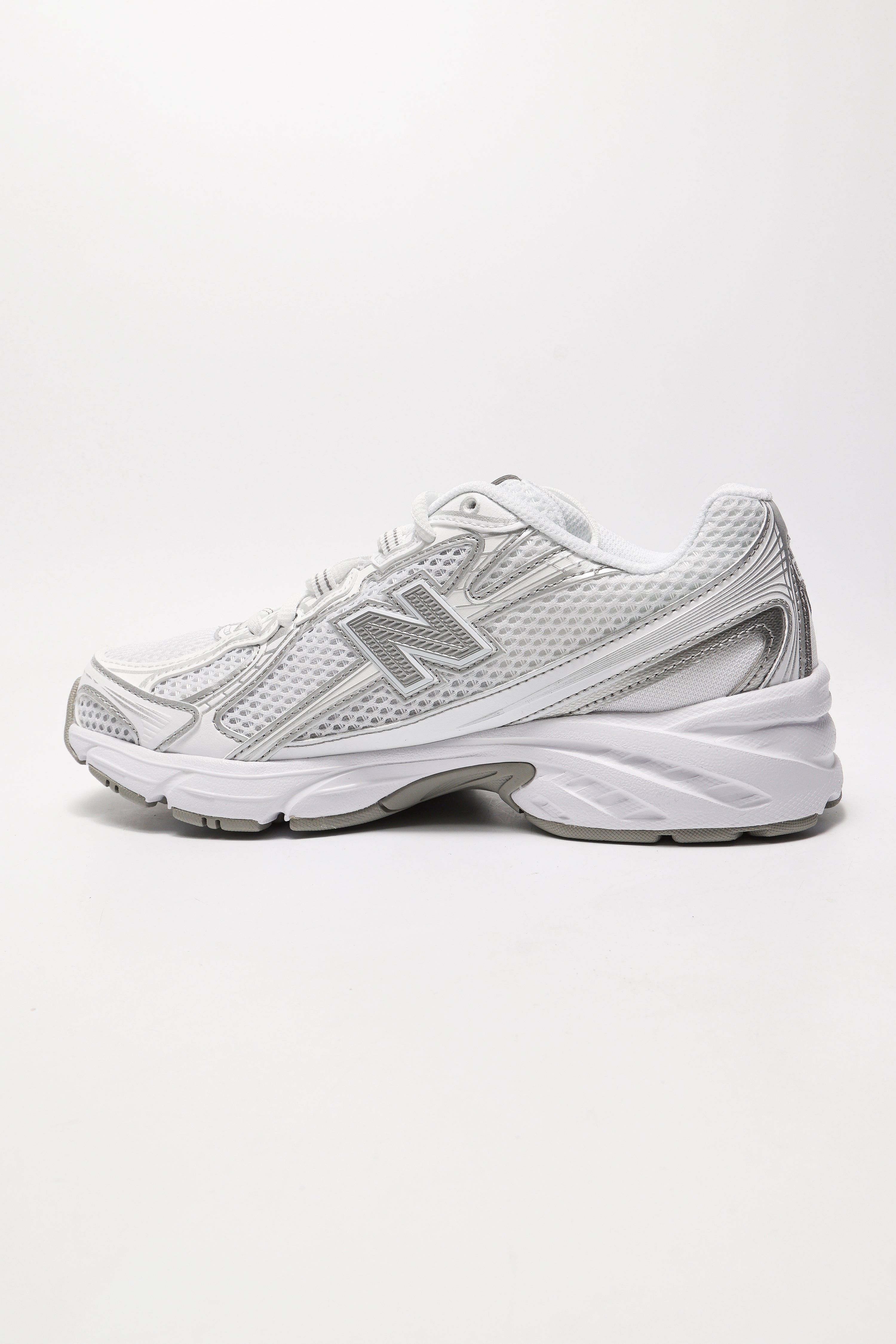 U 740 Core Sneaker - White + Metallic Silver