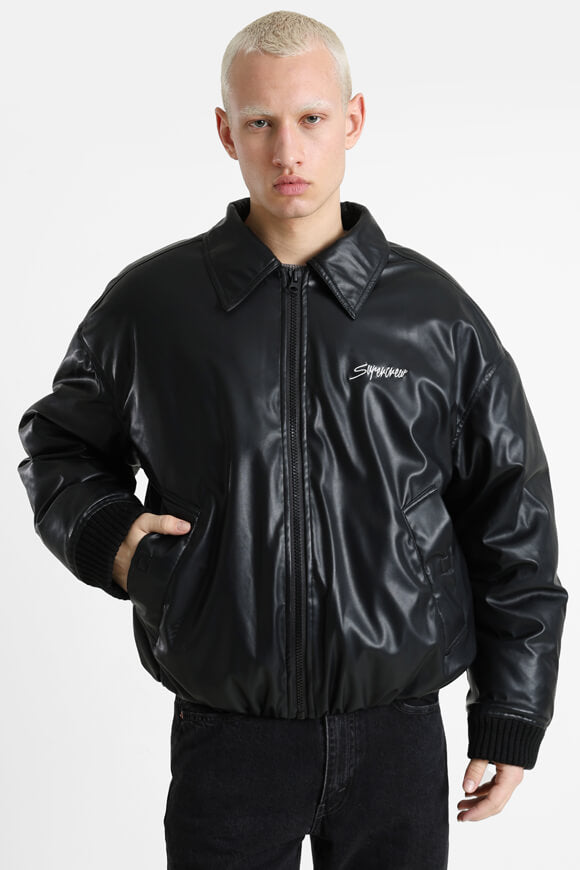 Veste en similicuir Bomber - Noir