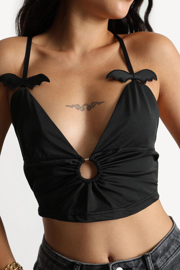 Top con cinturino - Nero