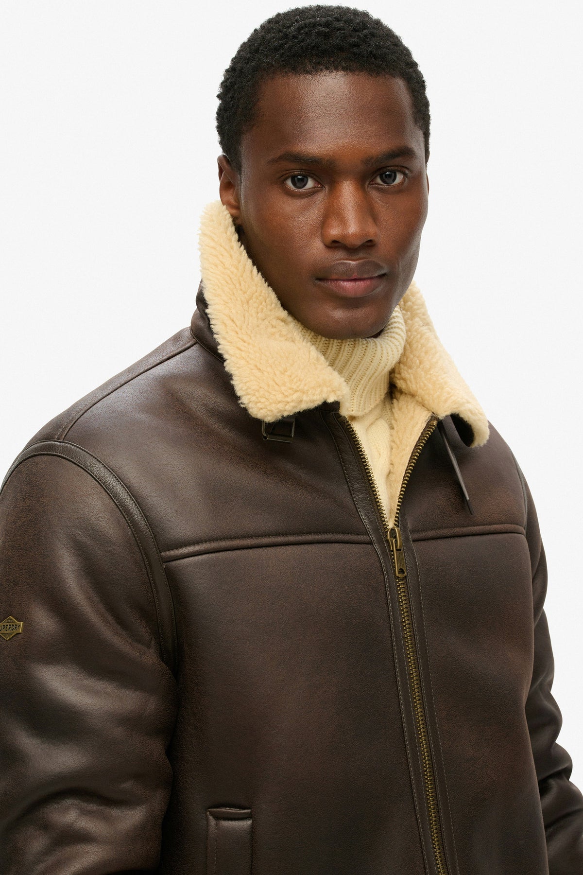 Giacca in montone rovesciato - Dark Brown