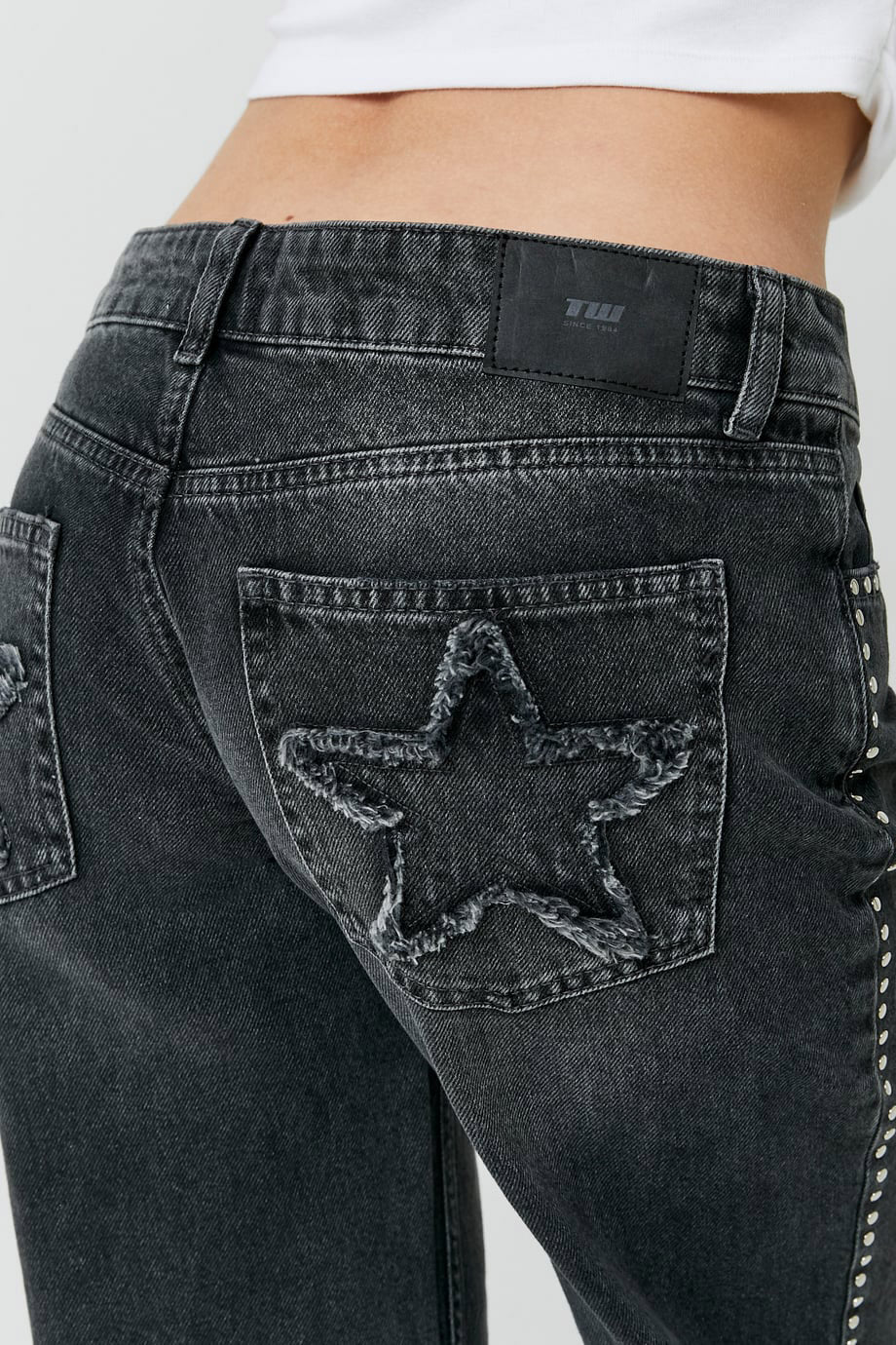 Straight Leg Jeans - Grey Washed