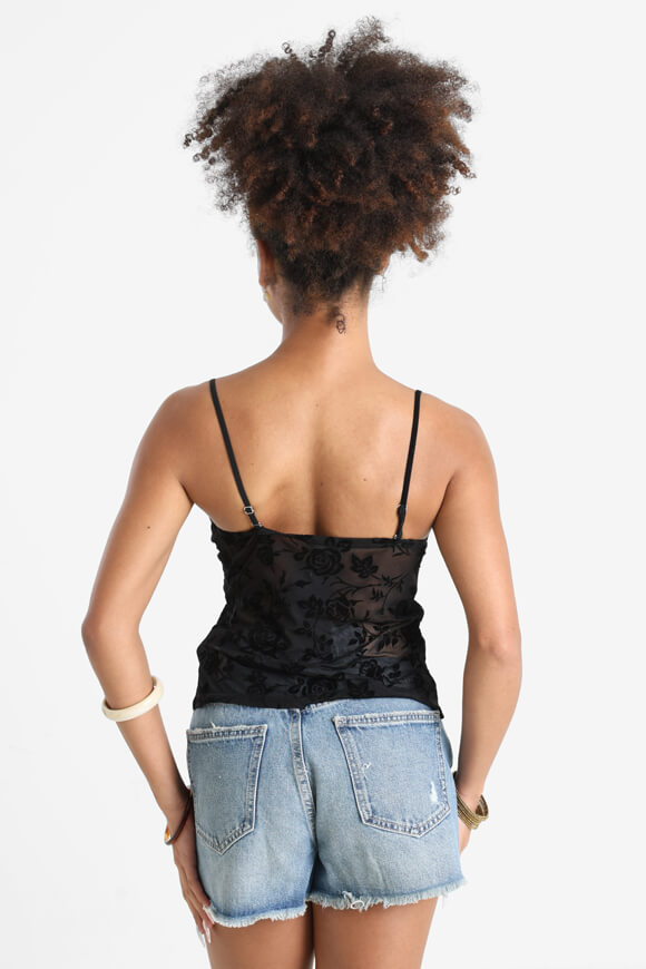 Mesh Trägertop - Schwarz