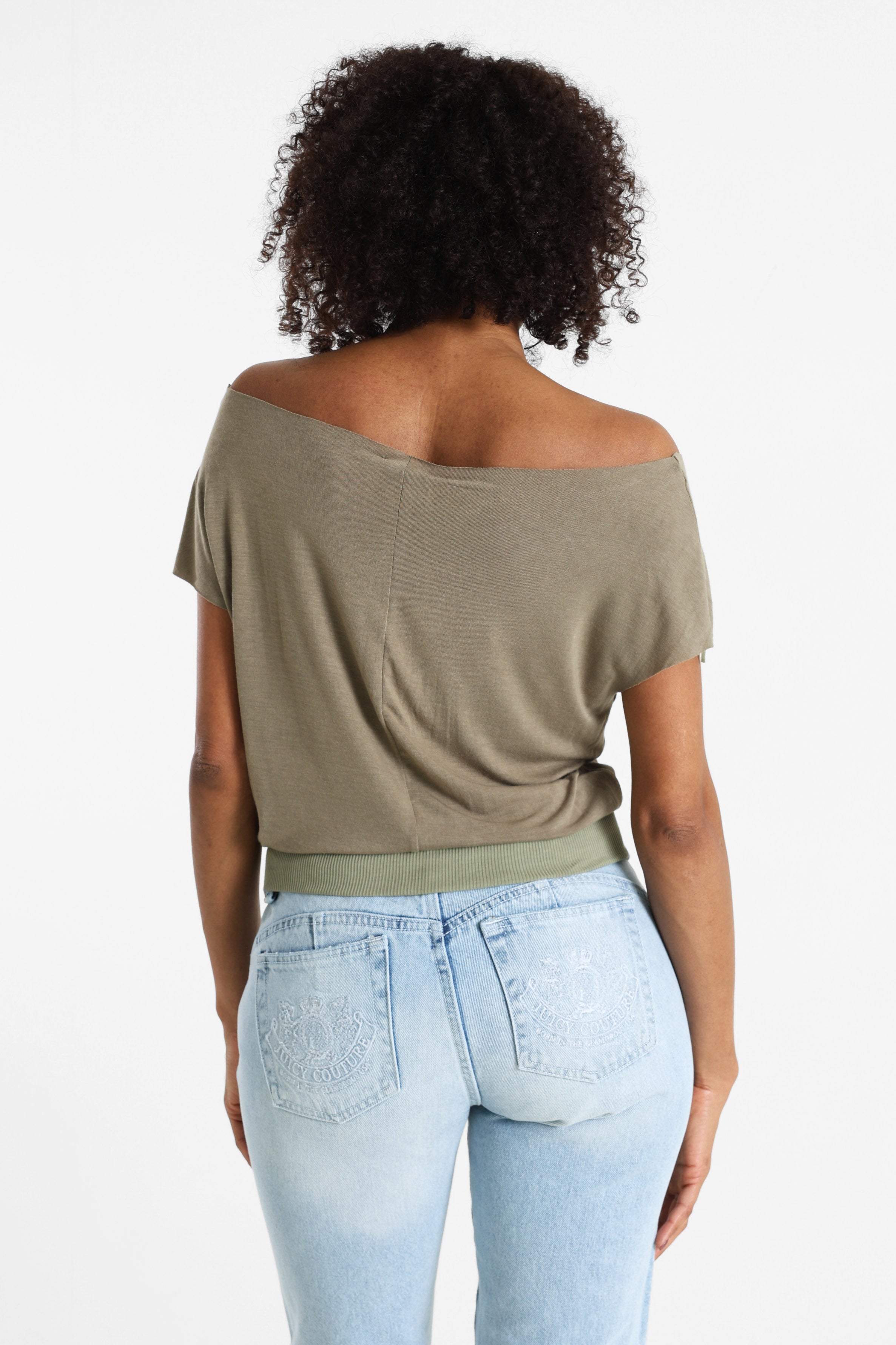 T-Shirt off shoulder - Khaki