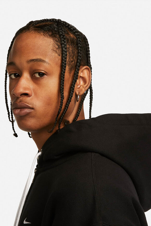 Solo Swoosh zip-up hoodie sweatshirt - Black