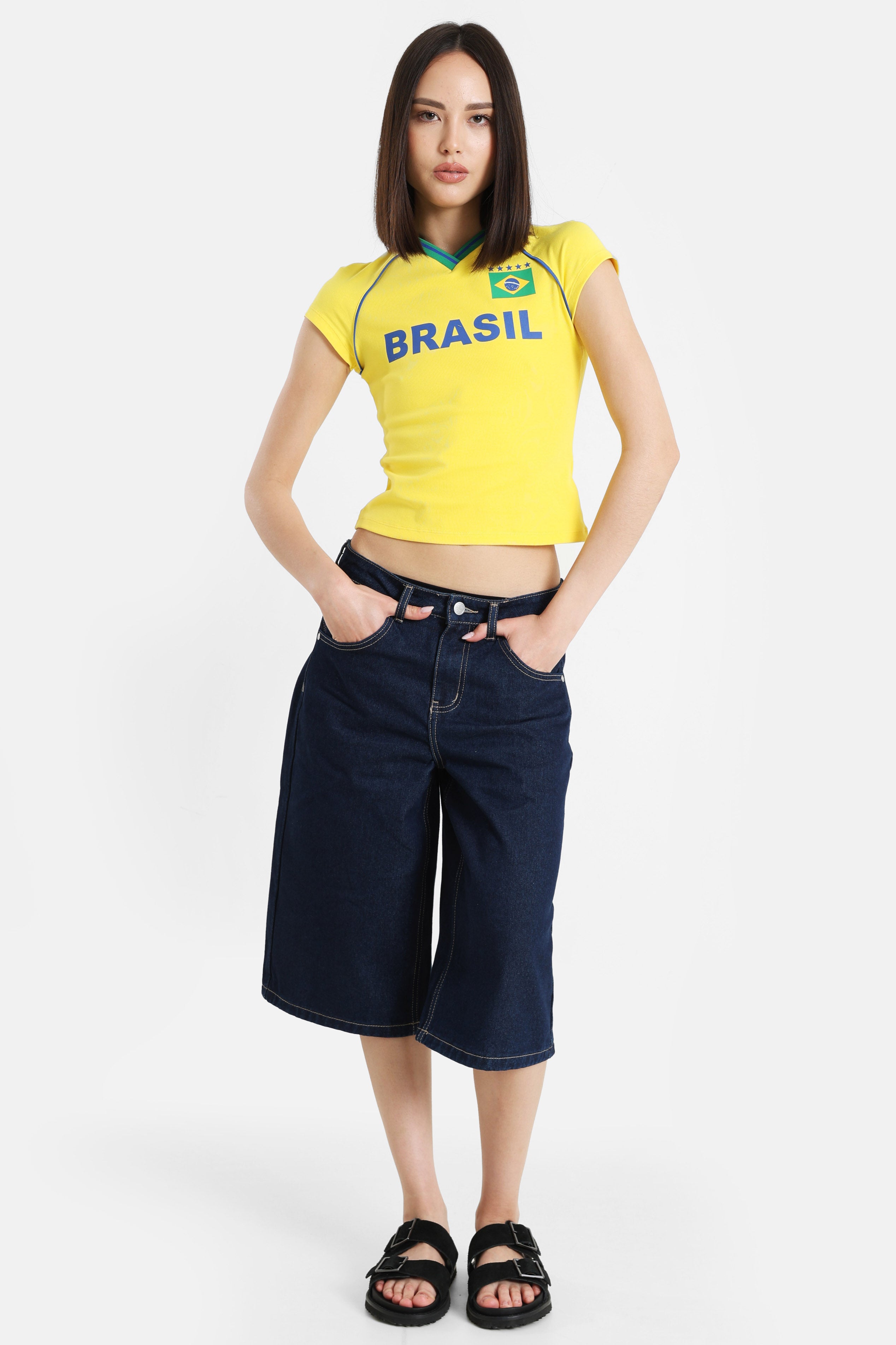 T-Shirt court - Jaune + Bleu