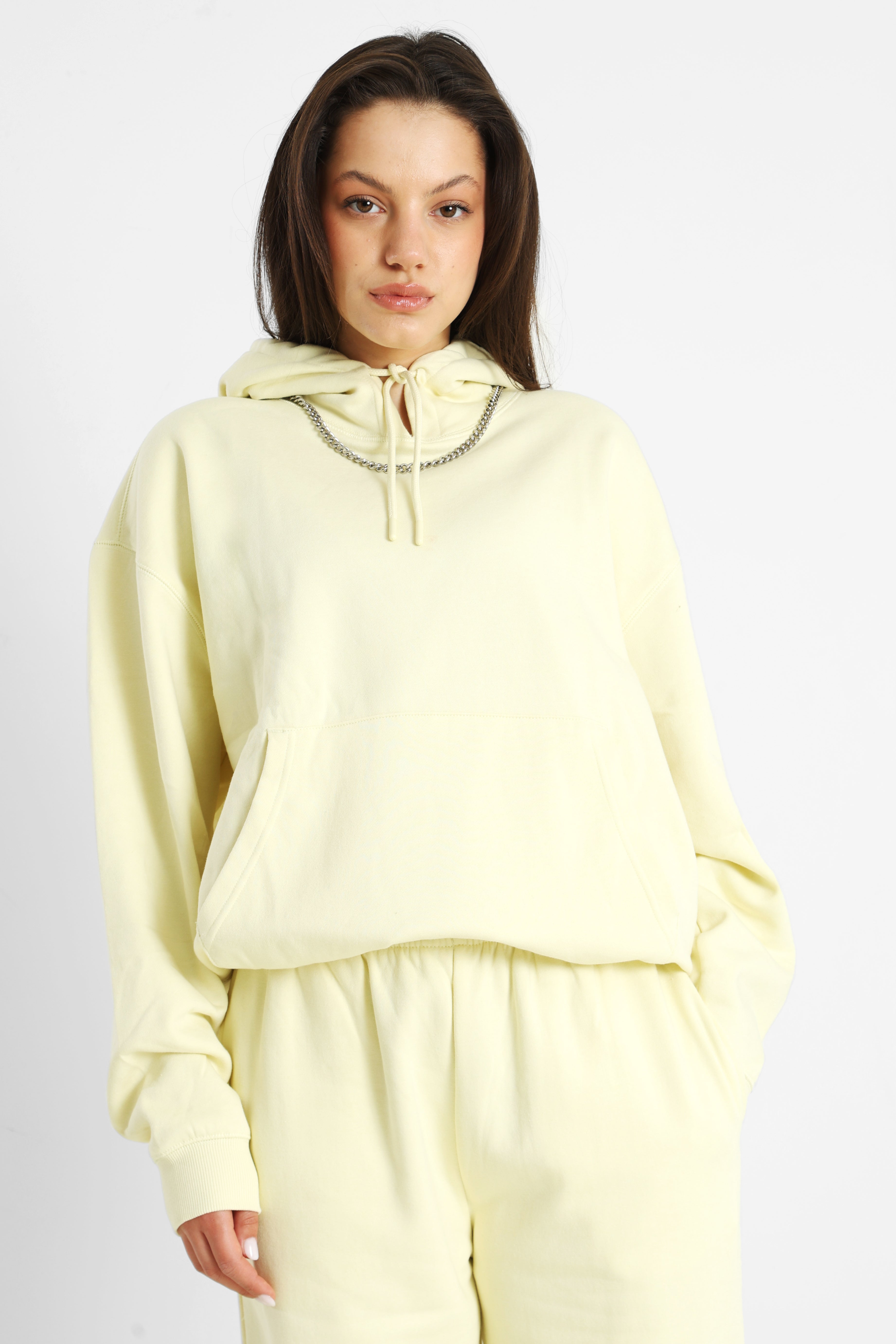 Sweatshirt à capuchon - Jaune clair