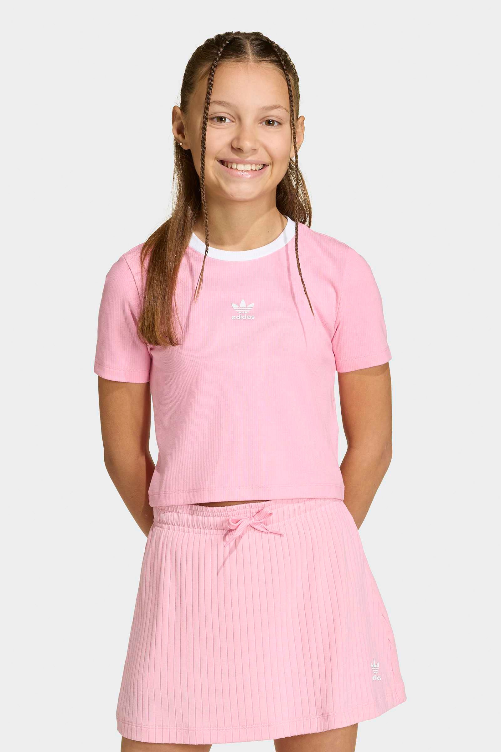 Geripptes T-Shirt - Light Pink