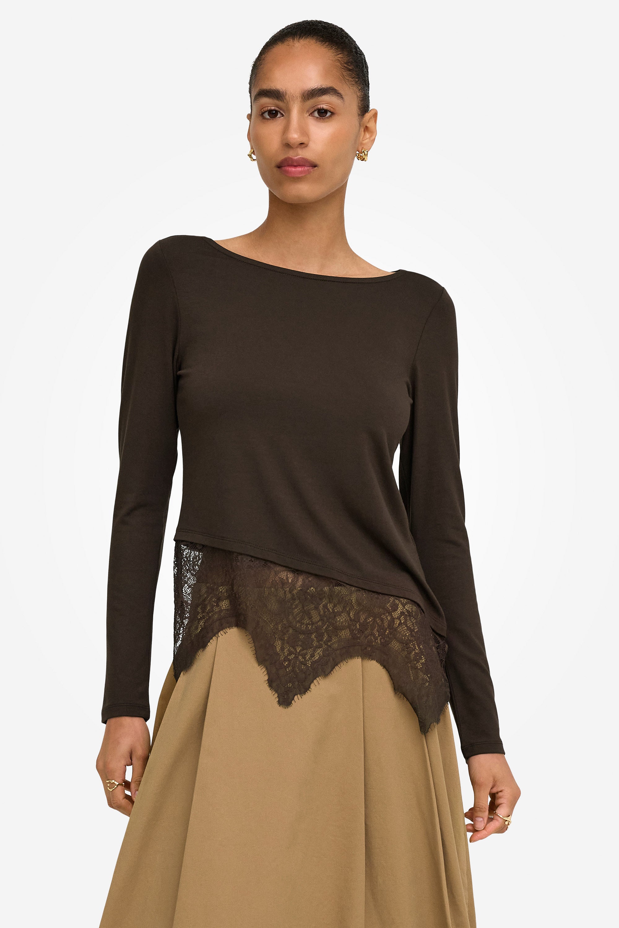 ONLLAILA Langarmshirt - Coffee Bean