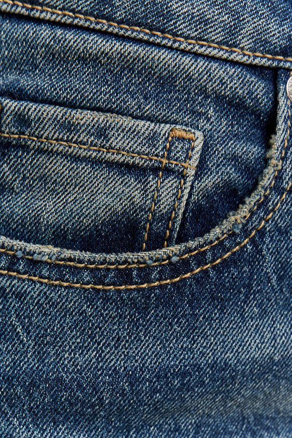 Straight Leg Cargo Jeans - Dark Blue Washed