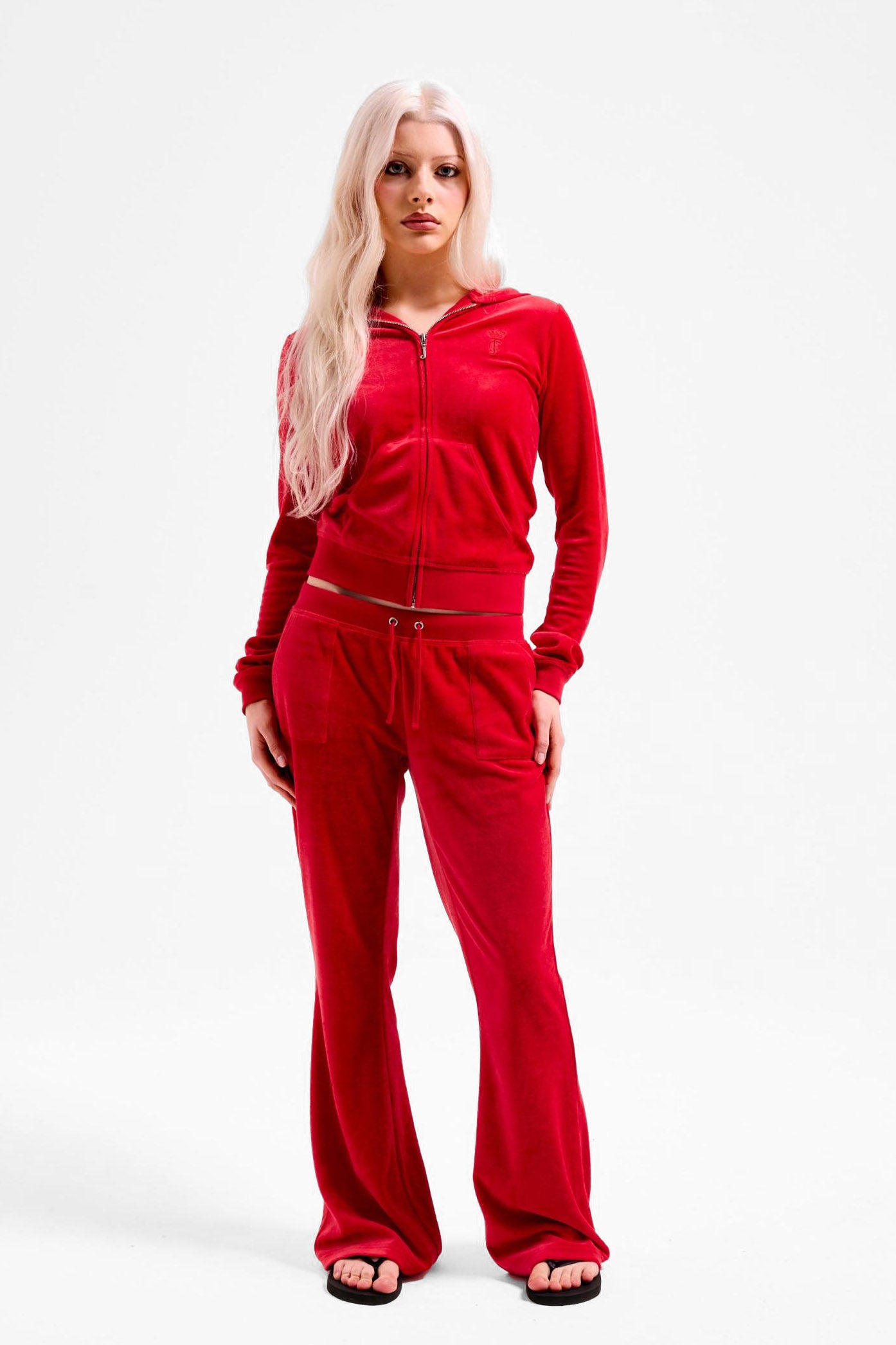 Casia Samt Flare-Hose - Toreador