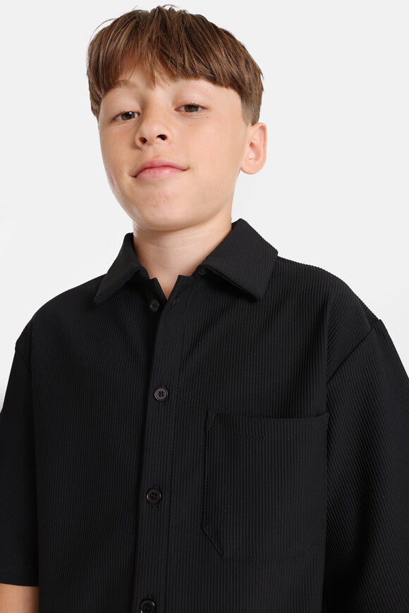 Shirt in structured fabric - Black