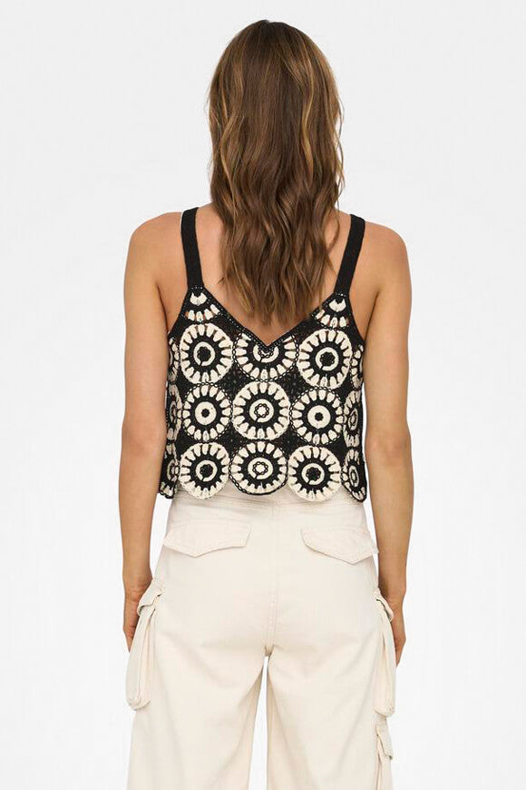 Yvonne Crop Top au crochet - Birch + Black