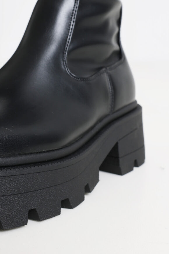 Overknee Plateaustiefel - Schwarz