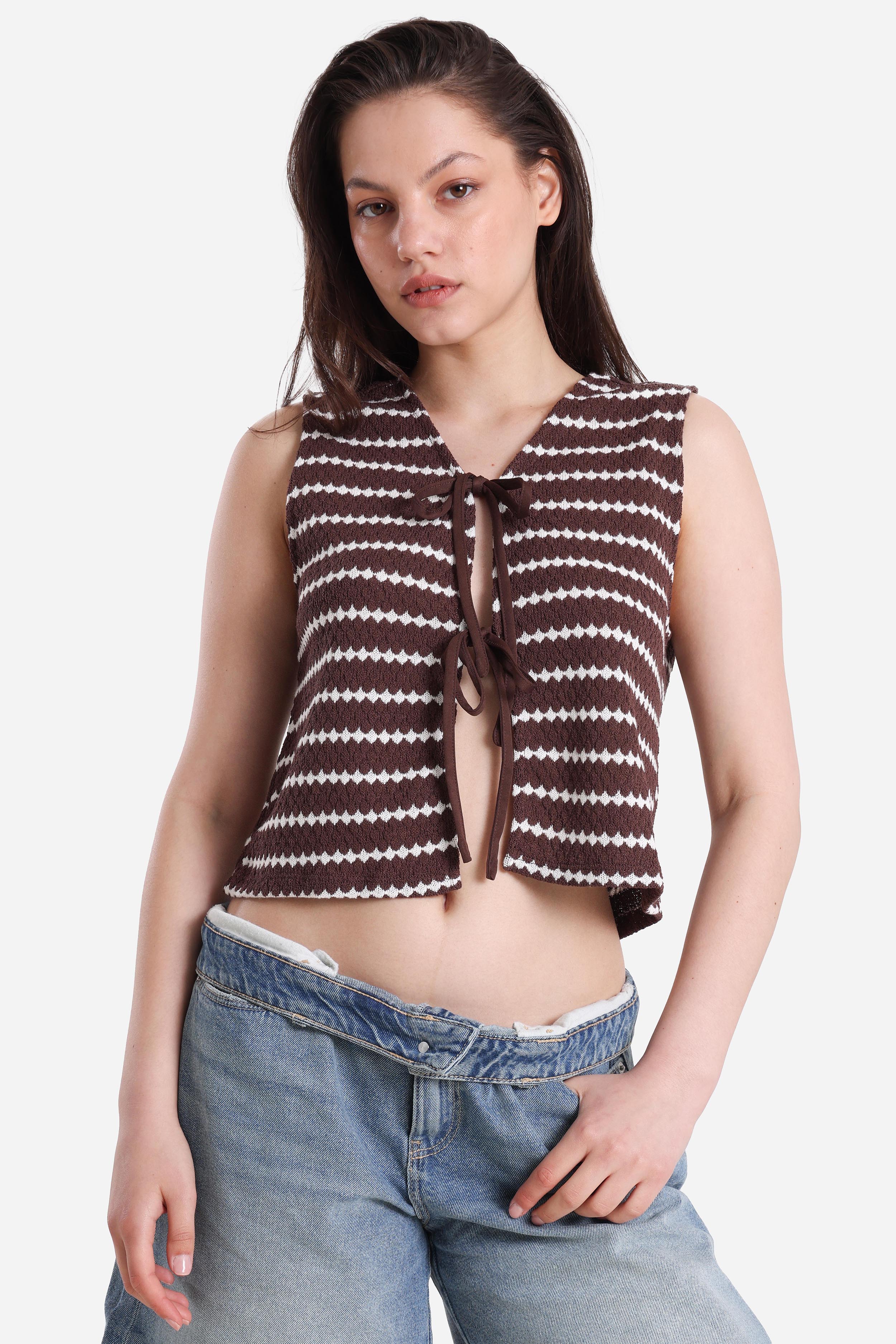 ONLEVA Crop Stricktop - Shopping Bag + Cloud Dancer