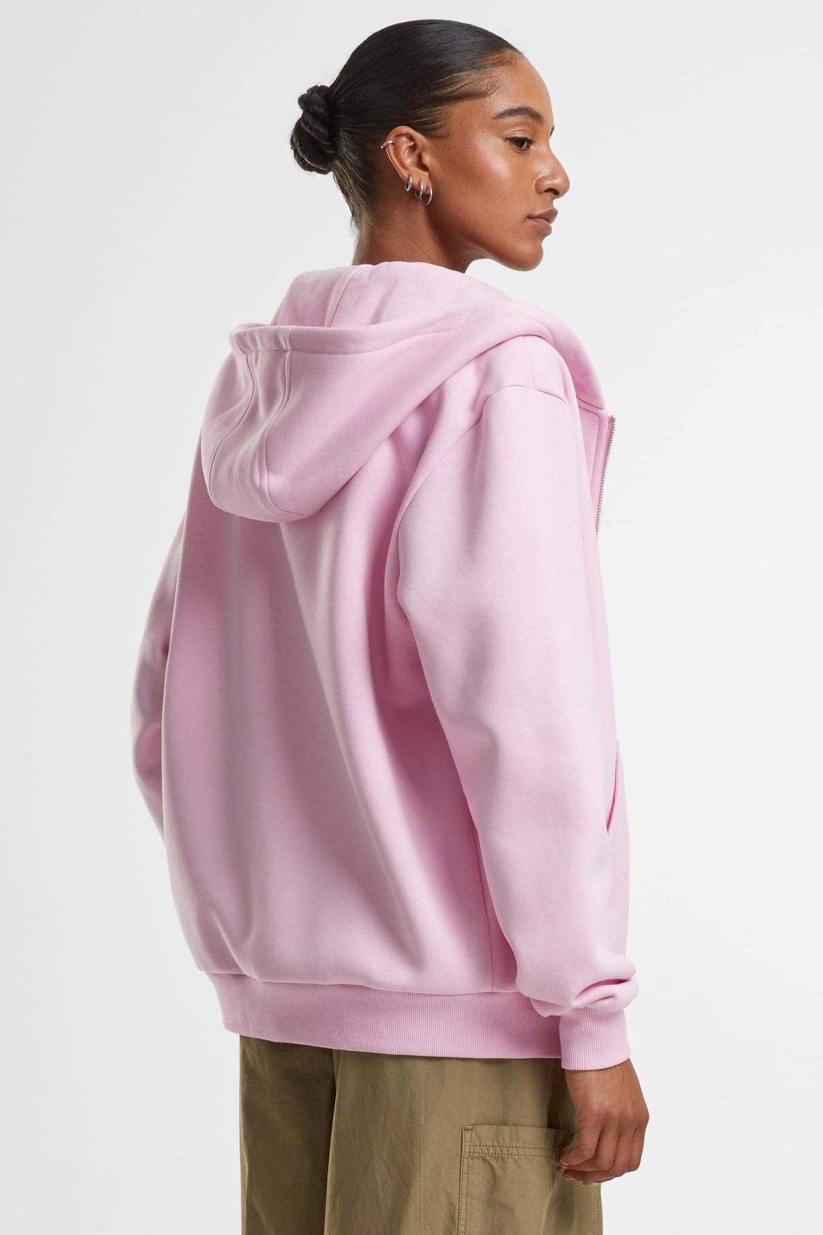 Felpa con cappuccio e zip - Soft Pink