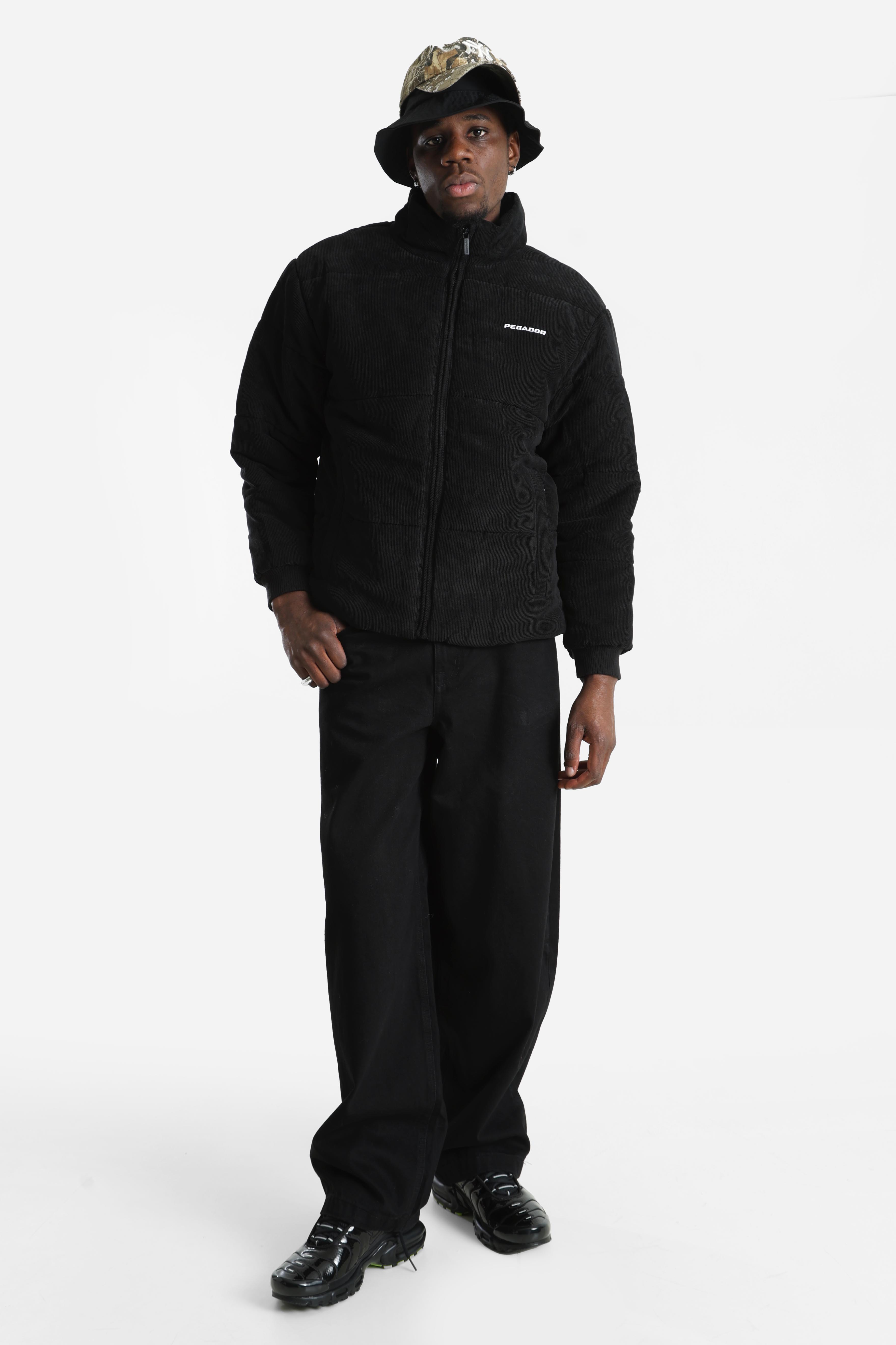 Solin Puffer Cordjacke - Black