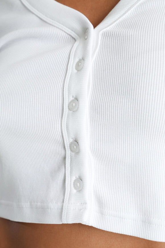 Cardigan à côtes - Blanc brillant