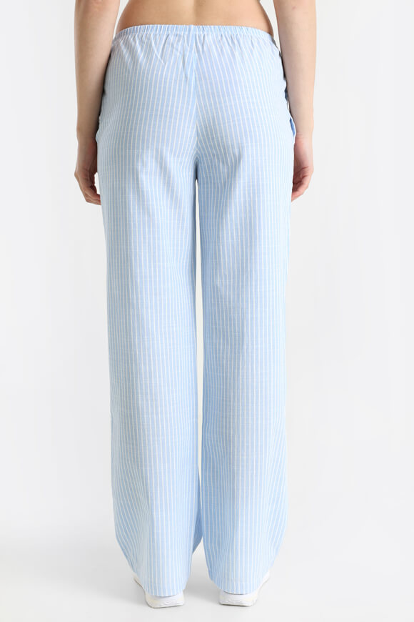 Pantalon en tissu - bleu clair + blanc