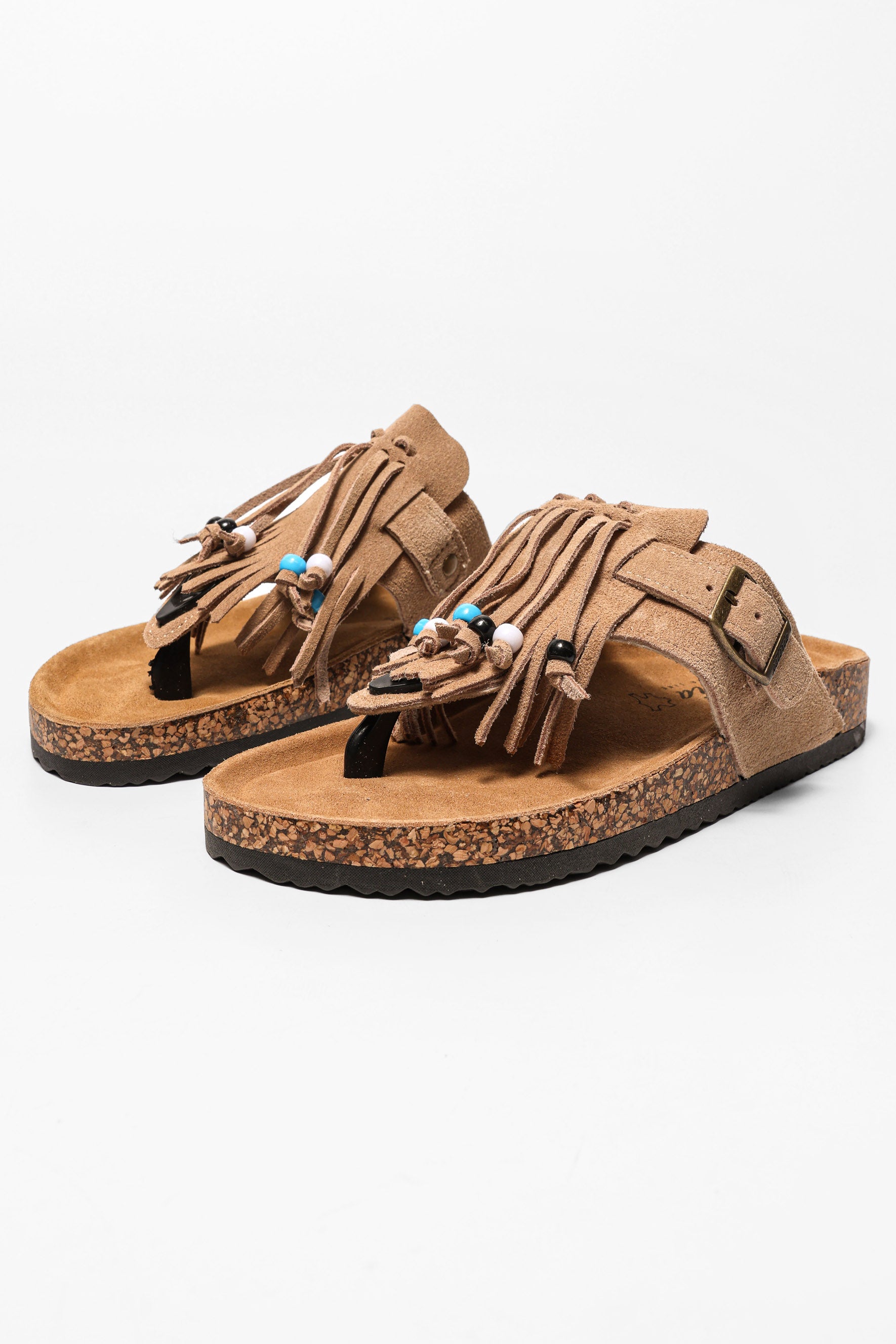 Fransen Flip Flops - Beige