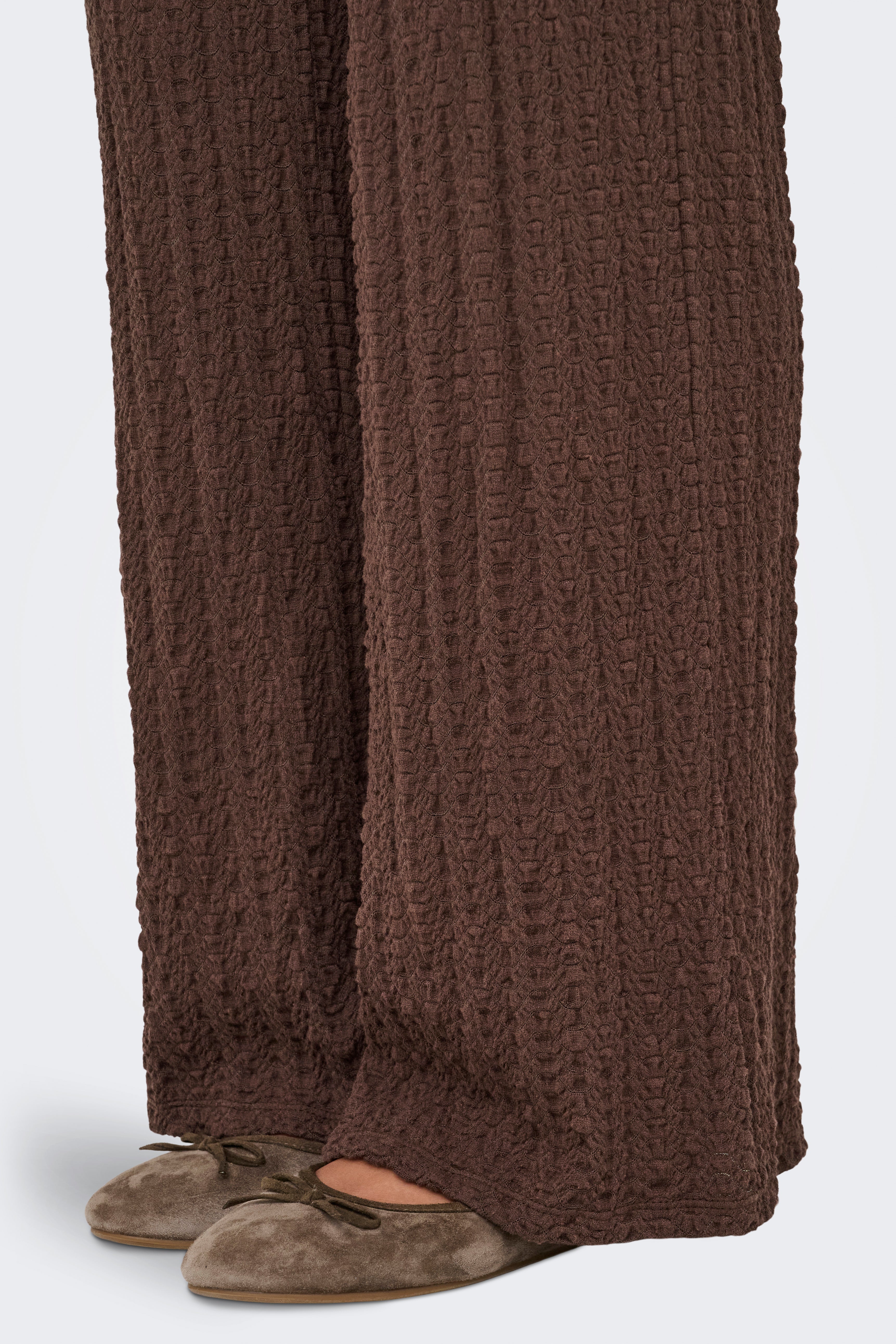 ONLELLA Strukturierte Wide Leg Hose - Chocolate Martini