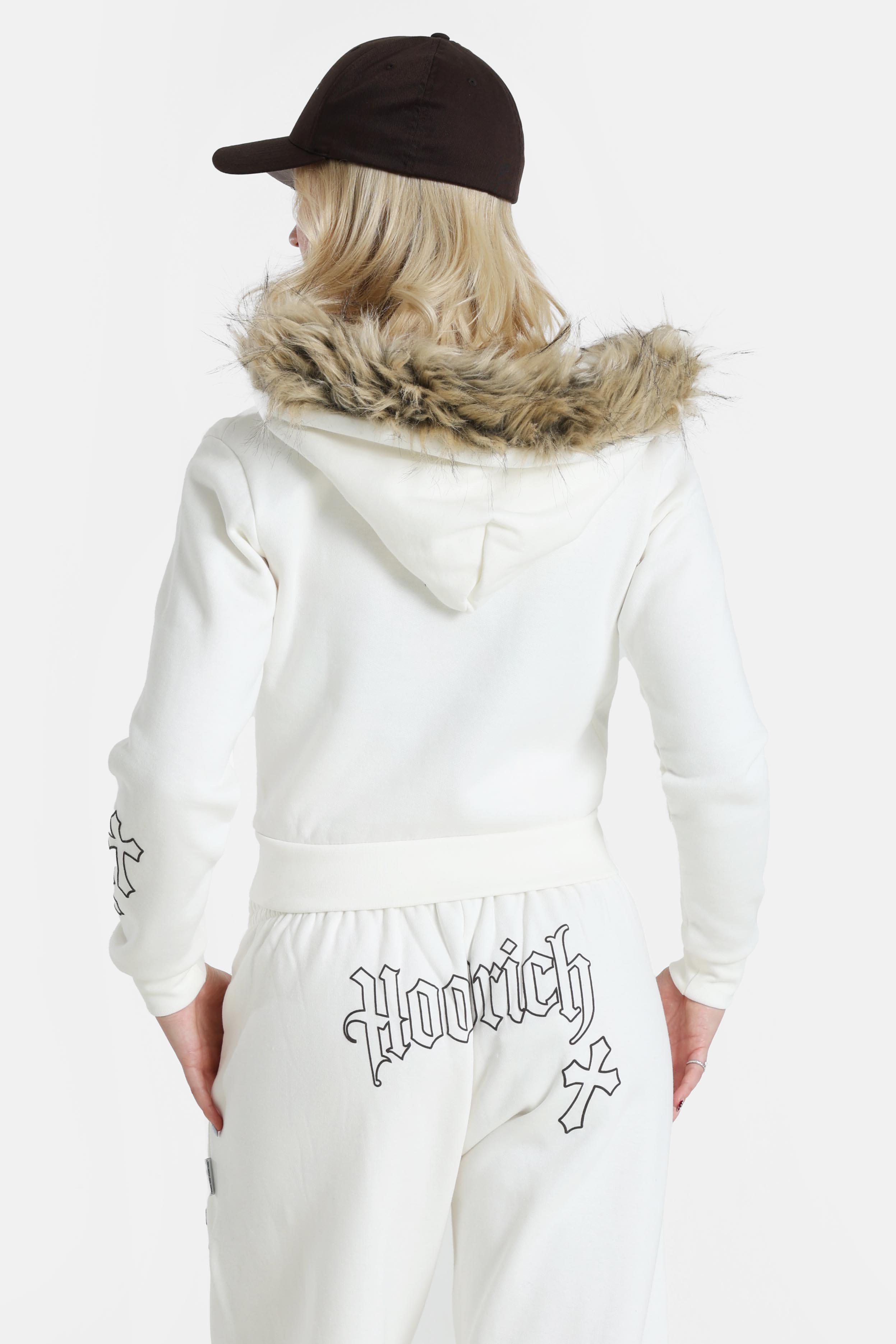 Cinder Crop Kapuzensweatjacke - Blanc de blanc